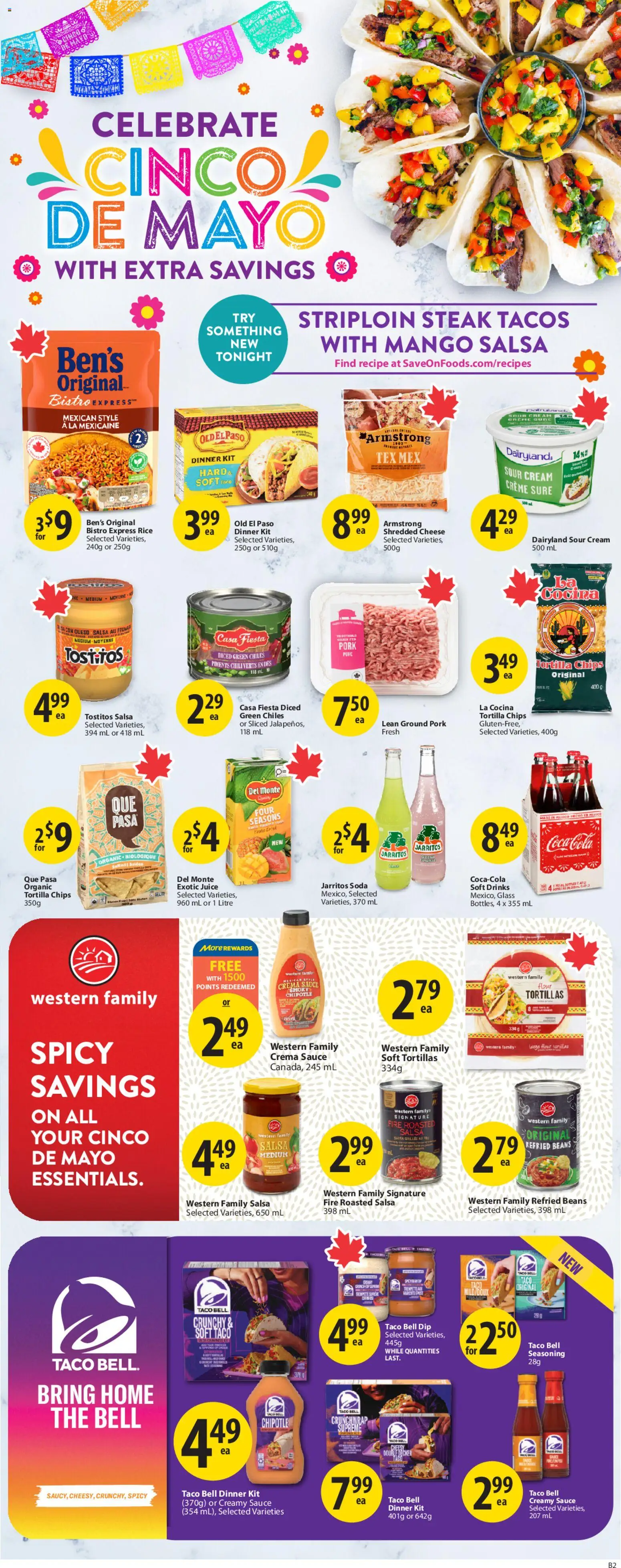 Save on foods flyer valid from 30.04.2026 | Page: 16 | Products: Rice, Sour cream, Cream, Juice