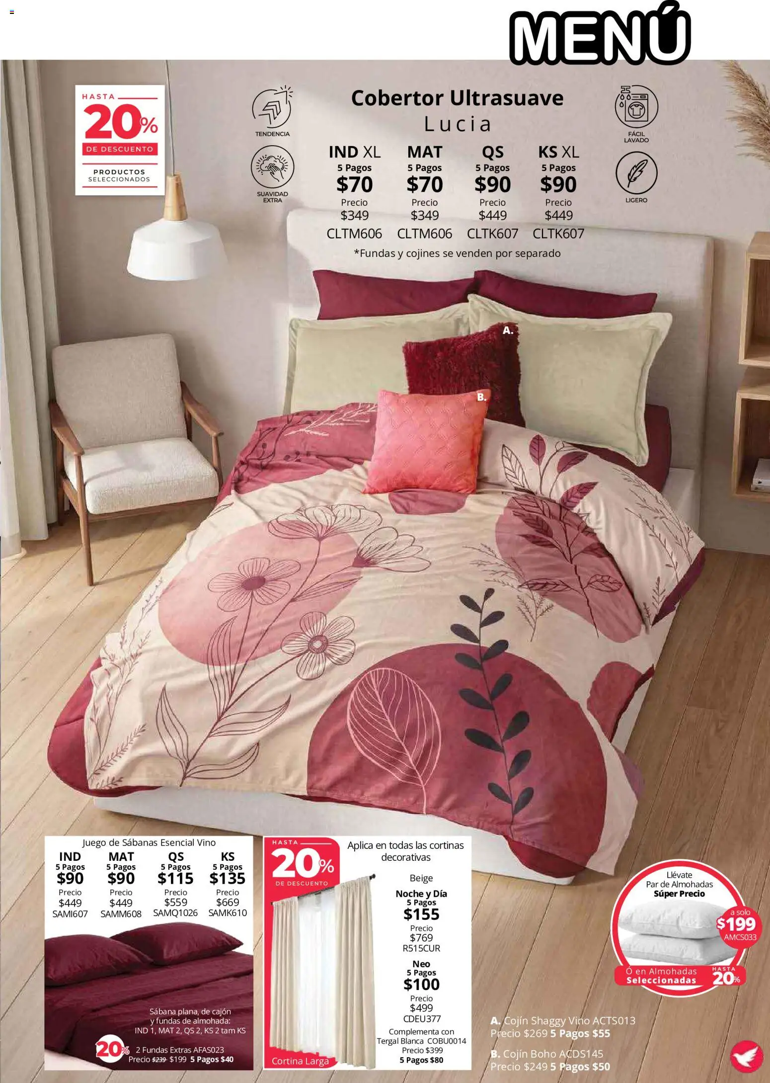 Nuevas ofertas de Colchas Concord válidas en toda la República Mexicana desde el 01/08/2026. ¡Encuentra las mejores ofertas en Colchas Concord catálogo Colección Cobertor! | Página: 92 | Productos: Cobertor, Juego, Vino, Cortinas