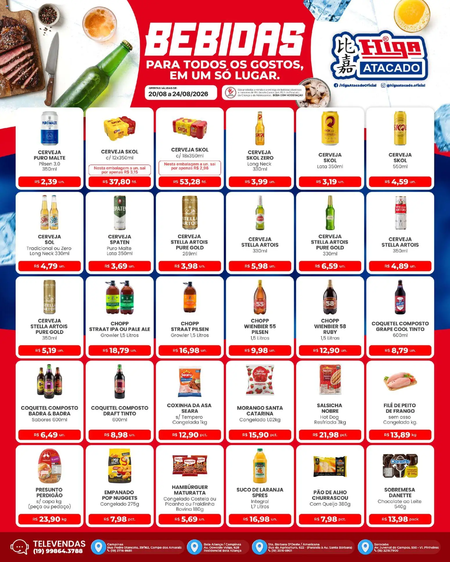 Higa Atacado Folheto - válido de 20/08/2026 | Página: 3 | Produtos: Aliança, Queijo, Pão, Chocolate