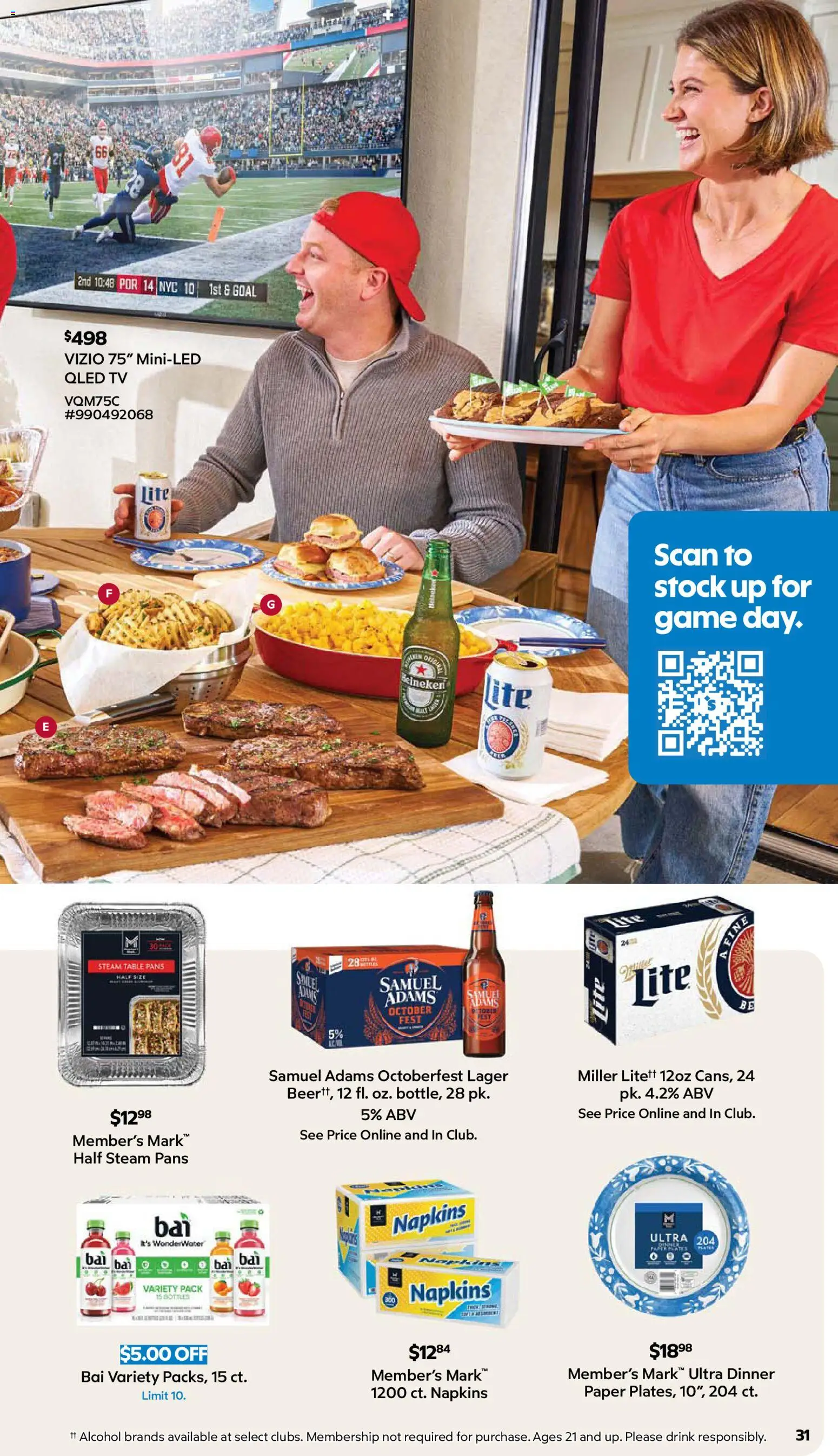 Sam's Club Weekly Ad - valid from 08/26/2026 | Page: 31 | Products: Table, Heineken, Alcohol, Tv