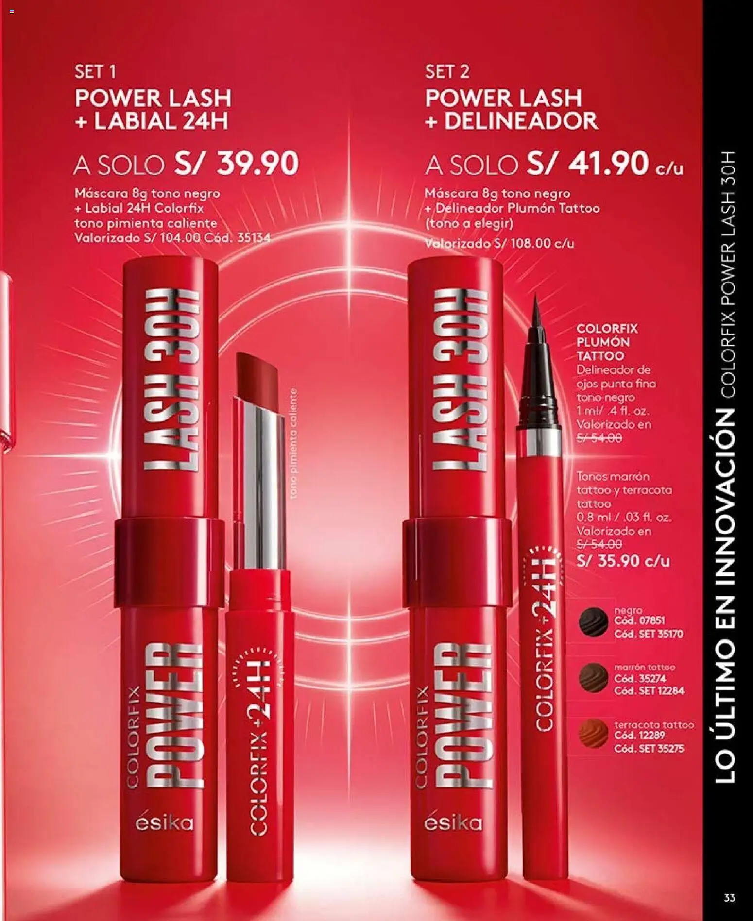 Catálogo Ésika válido desde 11/07/2026 | Página: 33 | Productos: Máscara, Delineador de ojos, Delineador, Pimiento