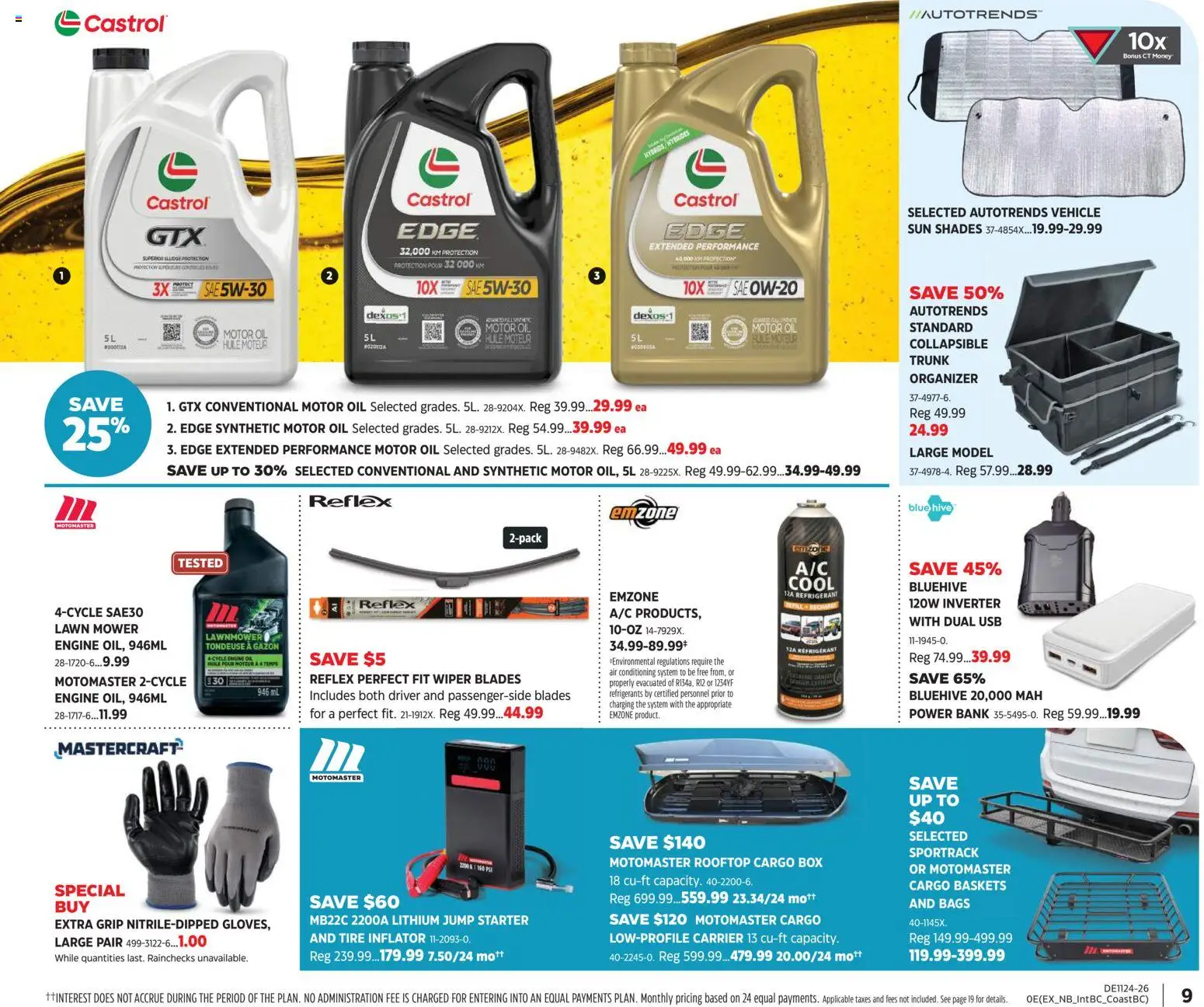 Canadian Tire flyer valid from 11.06.2026 | Page: 9 | Products: Air conditioning, Mower, Box, Oil