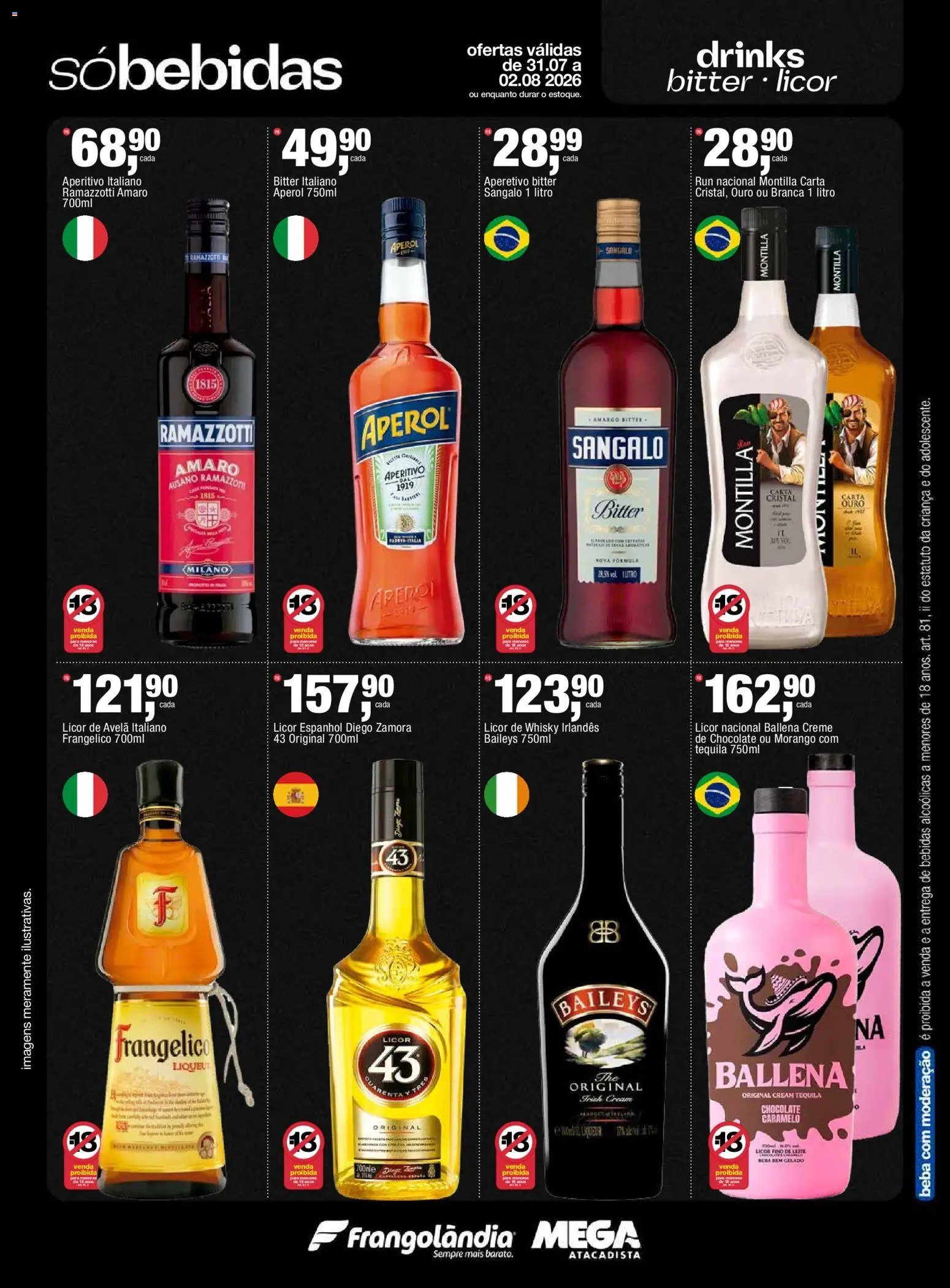 Frangolândia Folheto - válido de 31/07/2026 | Página: 8 | Produtos: Whisky, Licor, Creme, Avelã