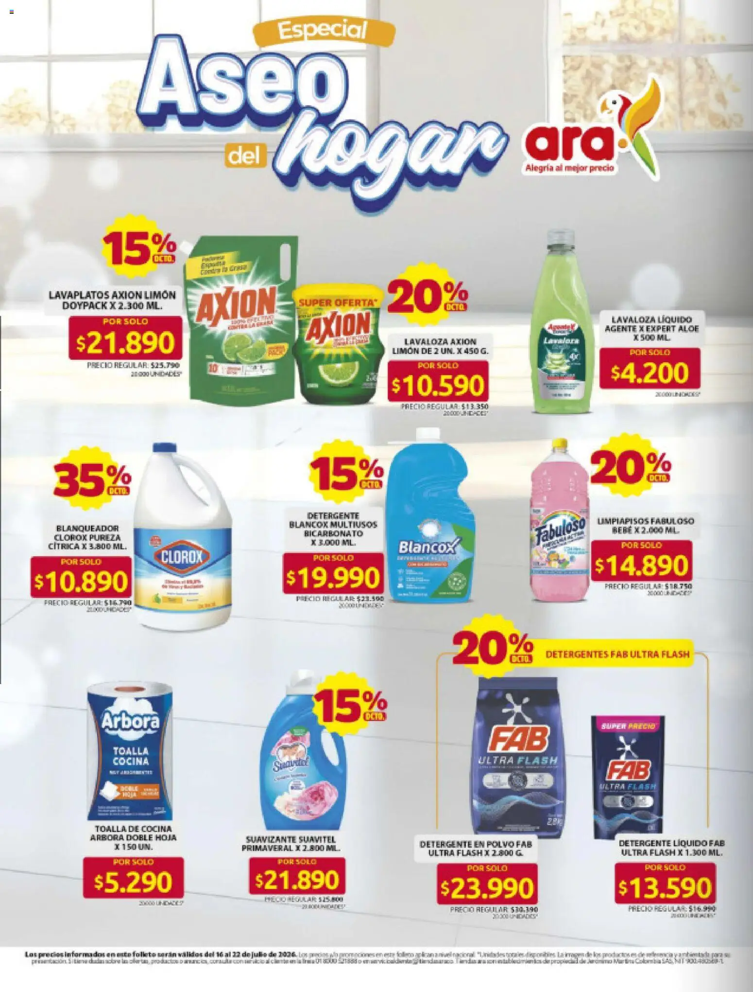 Ara revista - valida desde el 16/07/2026 | Página: 13 | Productos: Cocina, Suavizante, Limón, Toalla