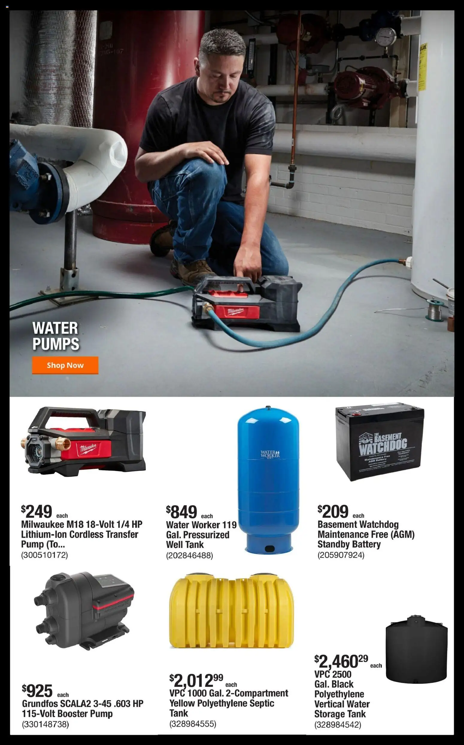 Home Depot Shop Pro Ad - valid from 09/14/2026 | Page: 4 | Products: Pump, Battery, Water