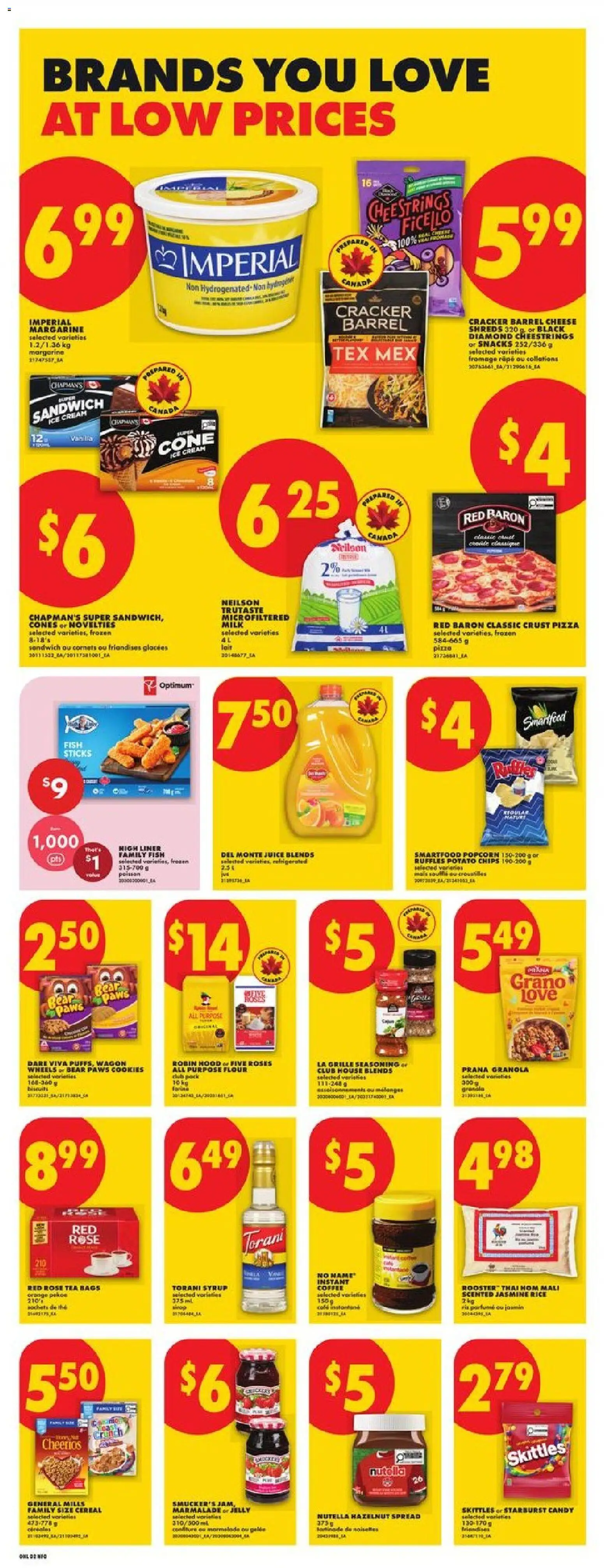 No Frills flyer valid from Jul 2, 2026 | Page: 6 | Products: Chips, Cookies, Ice cream, Milk