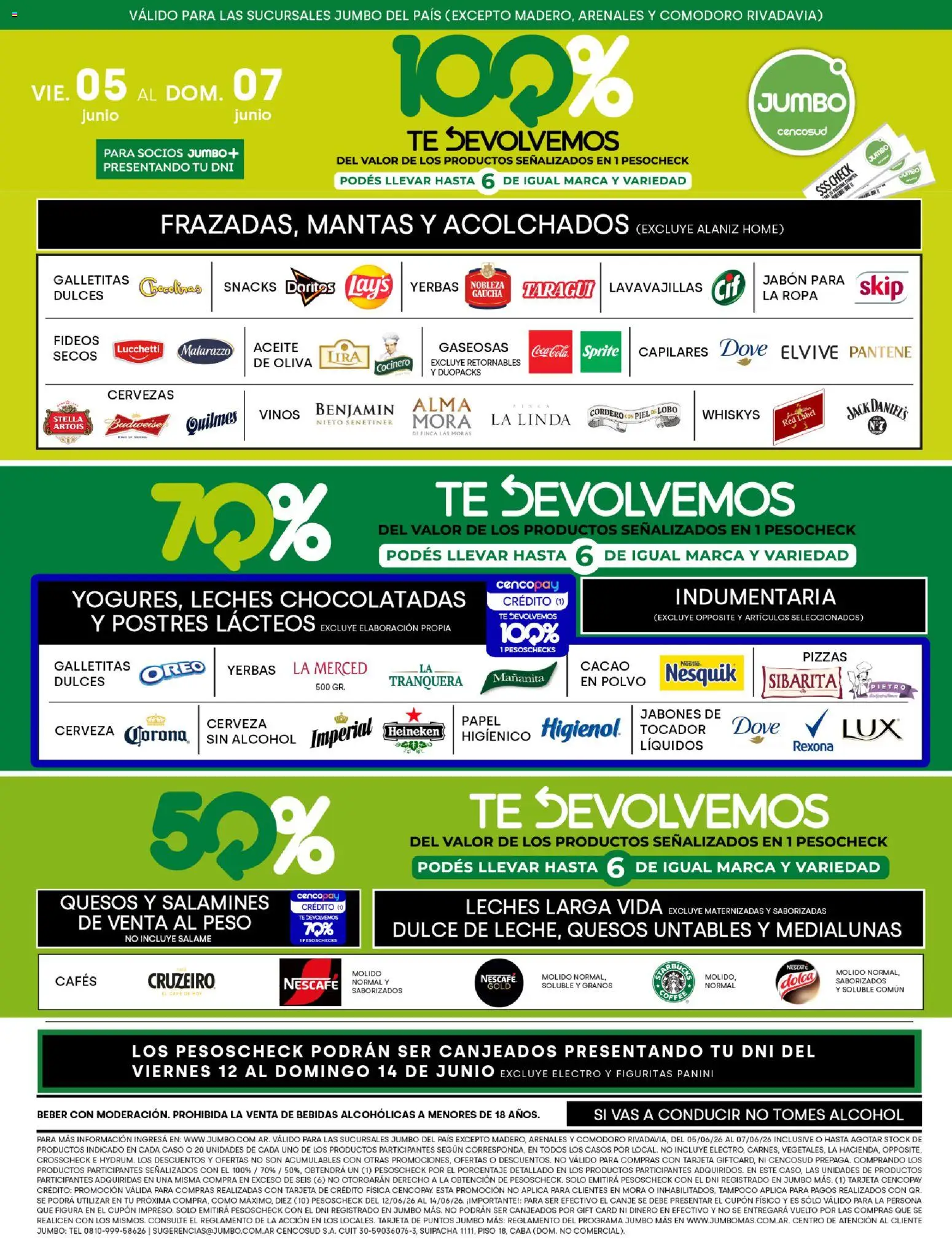Jumbo -  Jumbo al 100 │ válido desde el 05.06.2026 | Página: 1 | Productos: Peso, Polvo, Oliva, Fideos