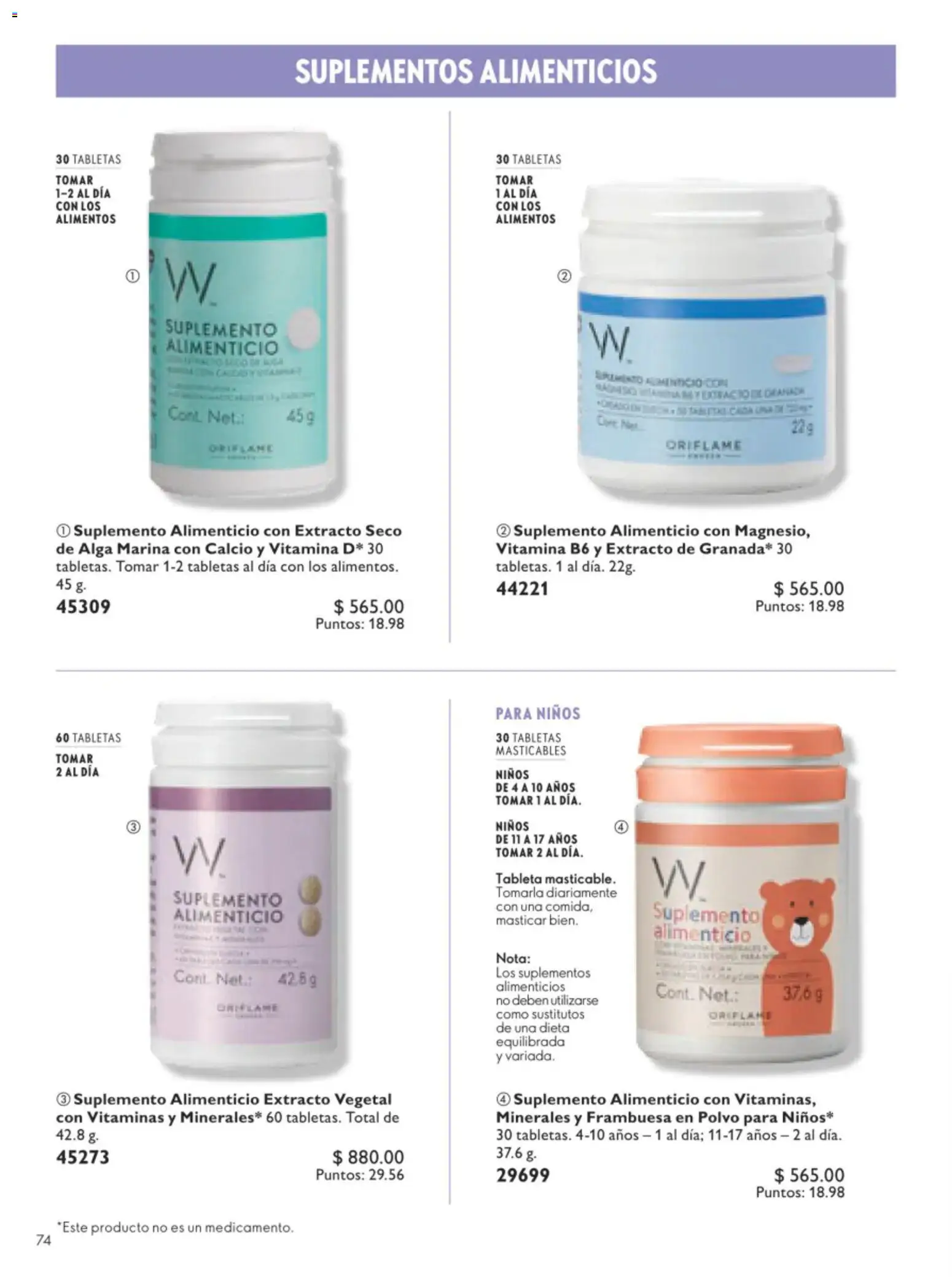 Nuevas ofertas de Oriflame válidas en toda la República Mexicana desde el 11/07/2026. ¡Encuentra las mejores ofertas en Oriflame campaña 10 2026! | Página: 74 | Productos: Vitaminas, Polvo, Tableta