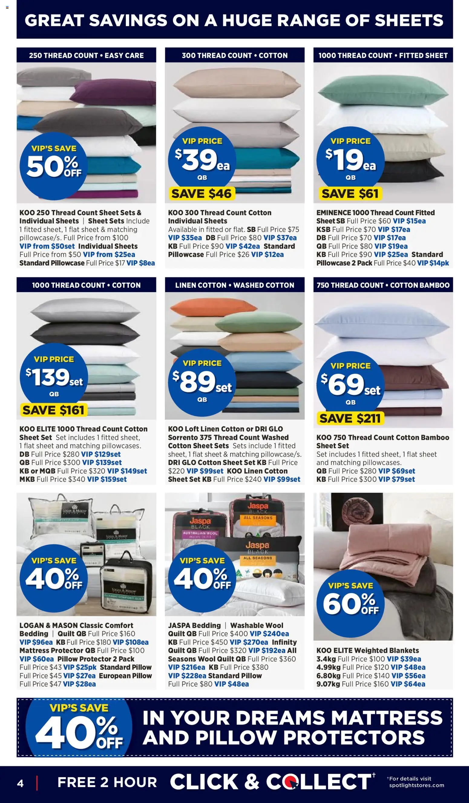 Spotlight catalogue - valid from 06/08/2026 | Page: 4 | Products: Linen, Mattress, Pillow