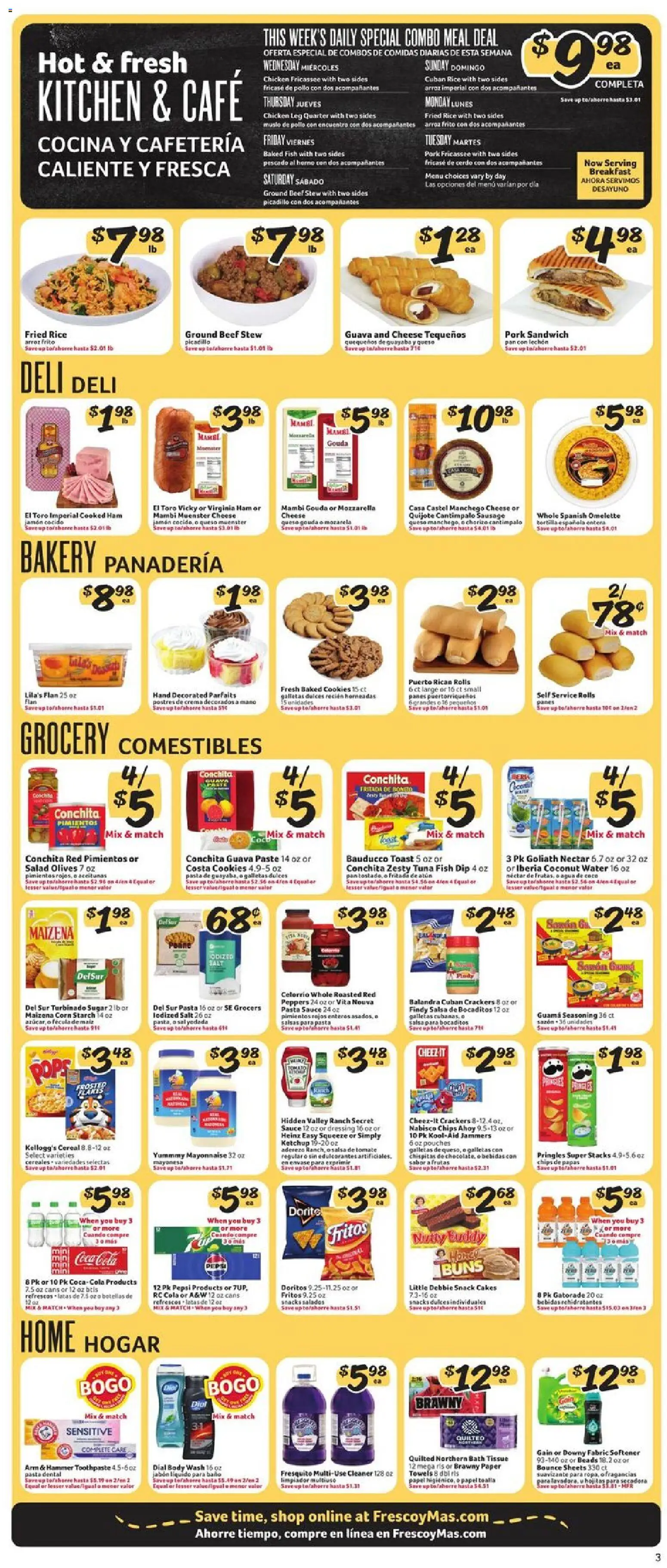 Fresco y Más Weekly Ad - valid from 27.05.2026 | Page: 4 | Products: Cheese, Pasta, Cookies, Salt
