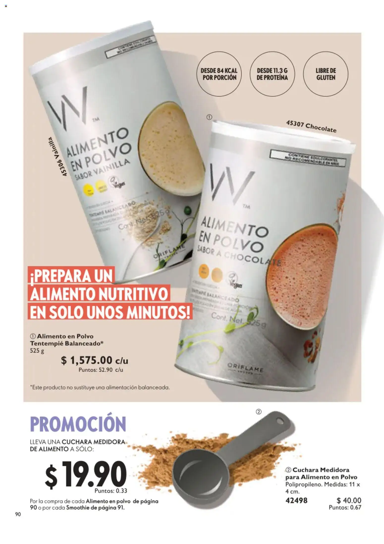 Nuevas ofertas de Oriflame válidas en toda la República Mexicana desde el 01/08/2026. ¡Encuentra las mejores ofertas en Oriflame campaña 11 2026! | Página: 90 | Productos: Chocolate, Cuchara, Polvo