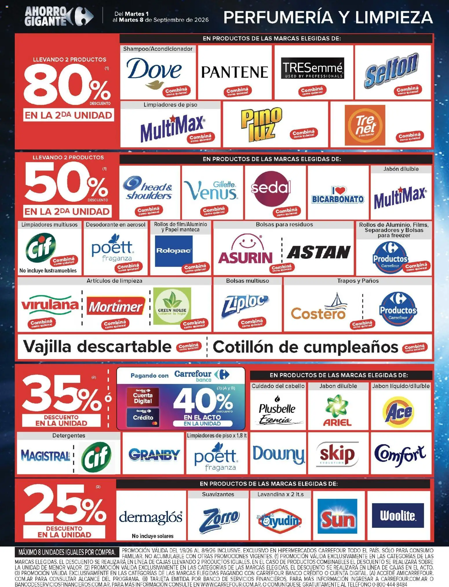 Carrefour - Ofertas │ válido desde el 01/09/2026 | Página: 17 | Productos: Lavandina, Vajilla, Jabón, Papel manteca