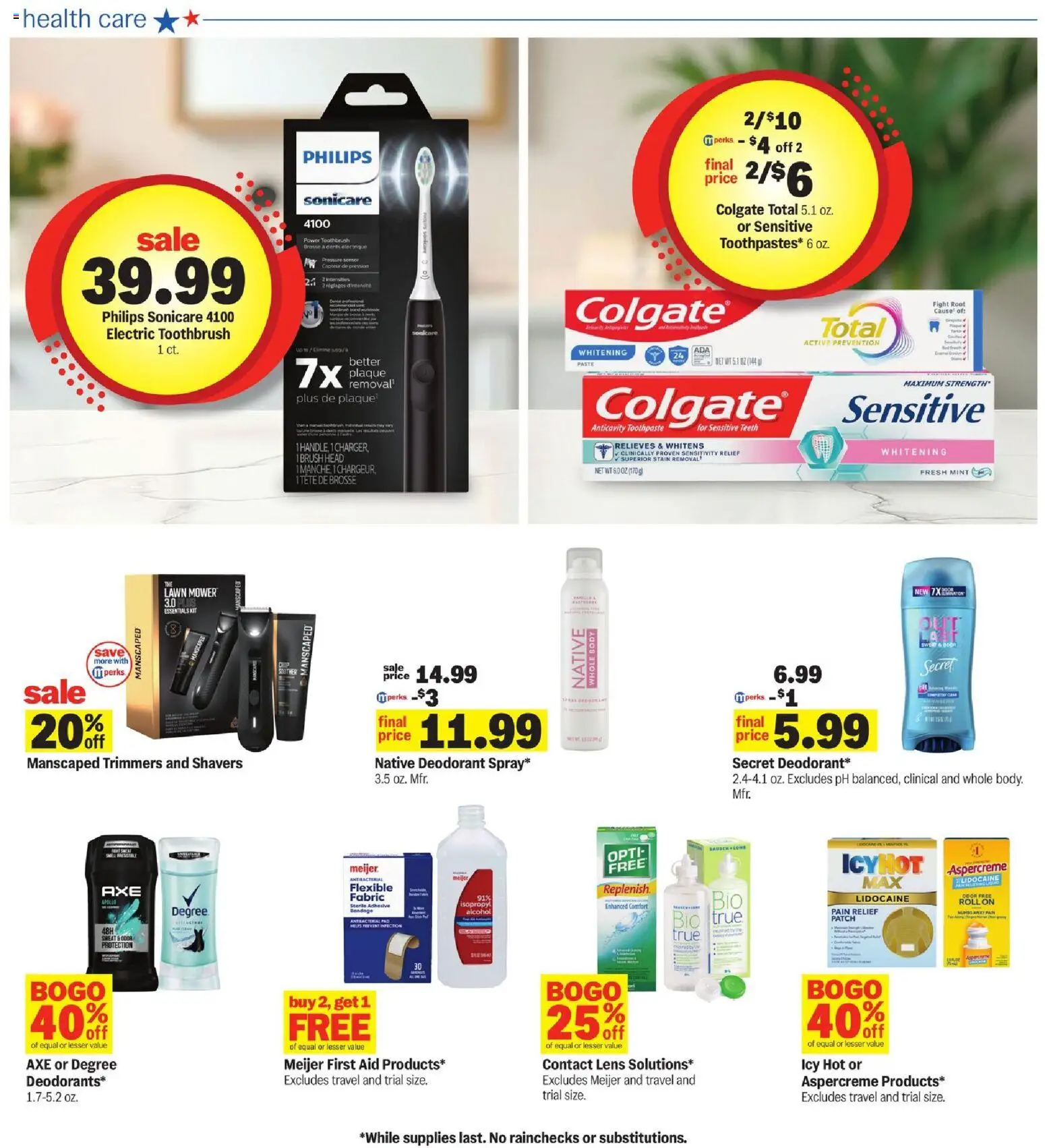 Meijer Weekly Ad - valid from 10.06.2026 | Page: 48 | Products: Electric toothbrush, Axe, Deodorant, Sensor
