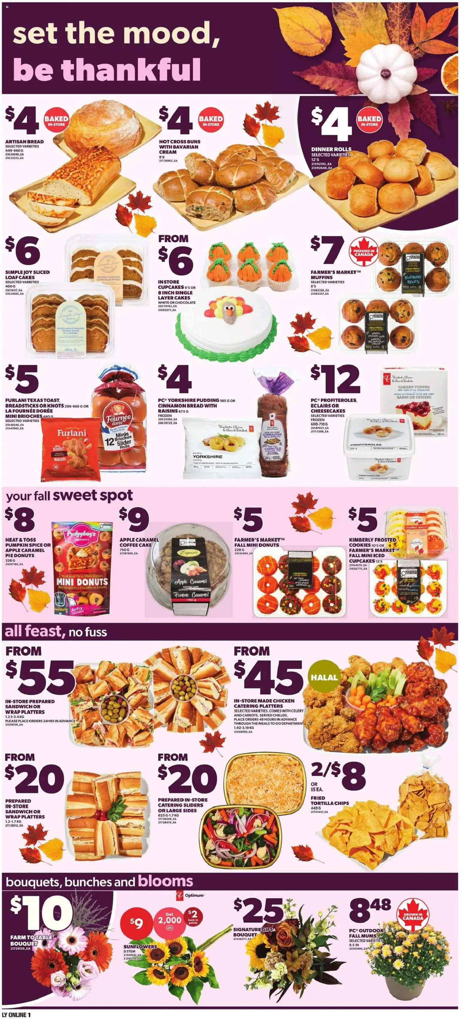 Loblaws flyer valid from Oct 1, 2026 | Page: 5 | Products: Profiteroles, Raisins, Table, Coffee