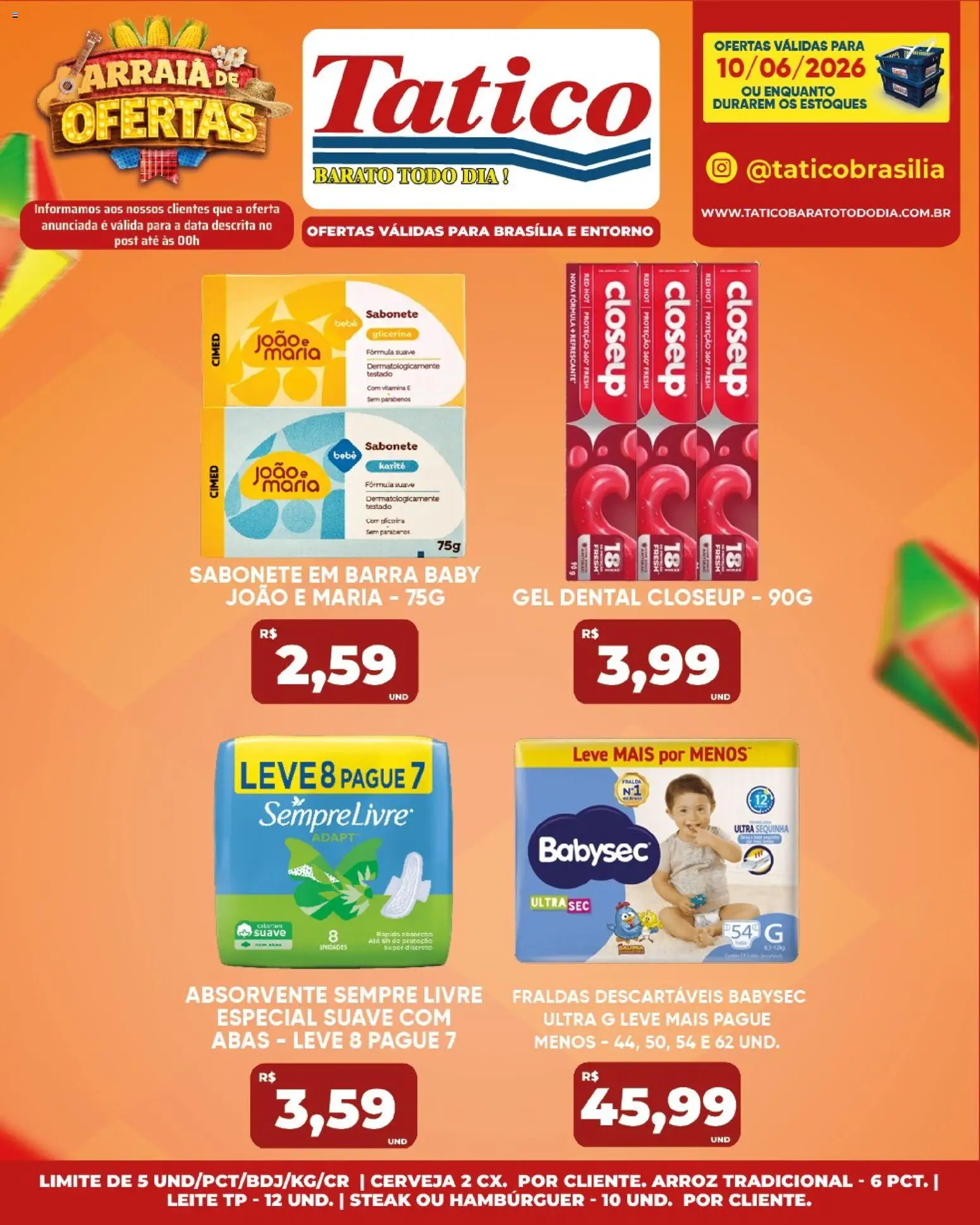 Tatico Folheto - válido de 10.06.2026 | Página: 17 | Produtos: Leite, Cerveja, Fraldas, Sempre Livre