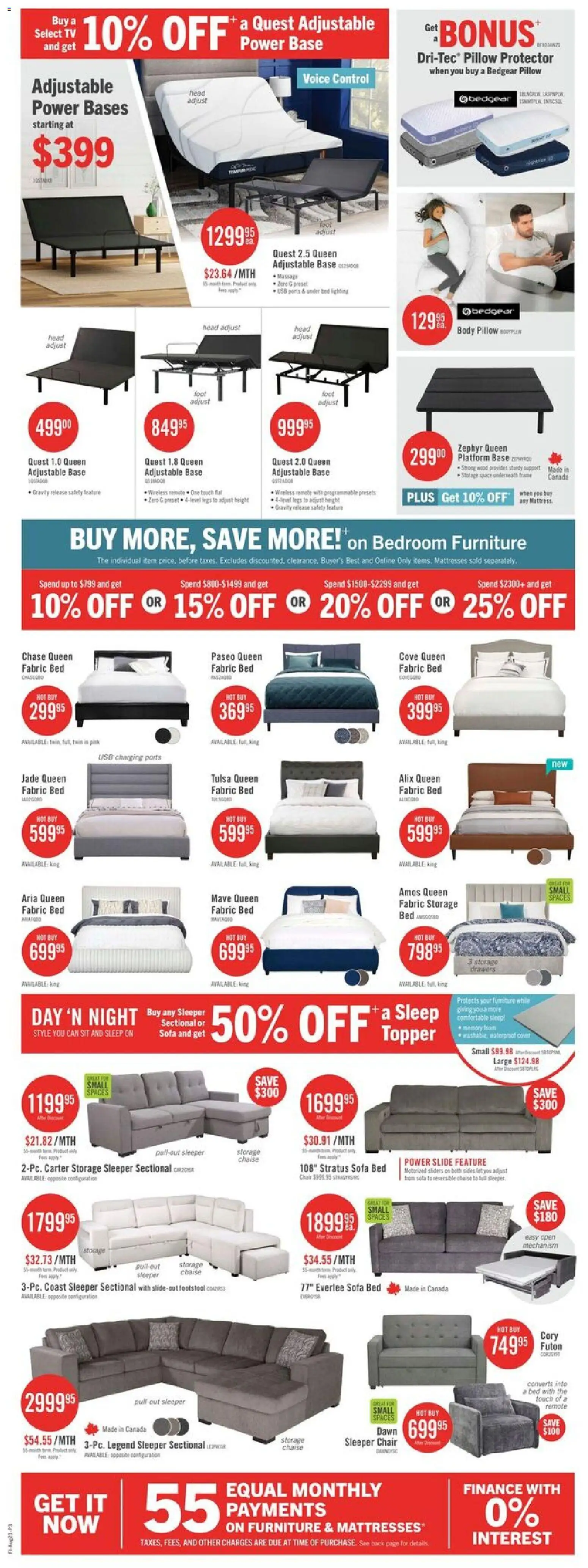 The Brick flyer valid from Aug 20, 2026 | Page: 7 | Products: Tv, Pillow, Sofa, Chair