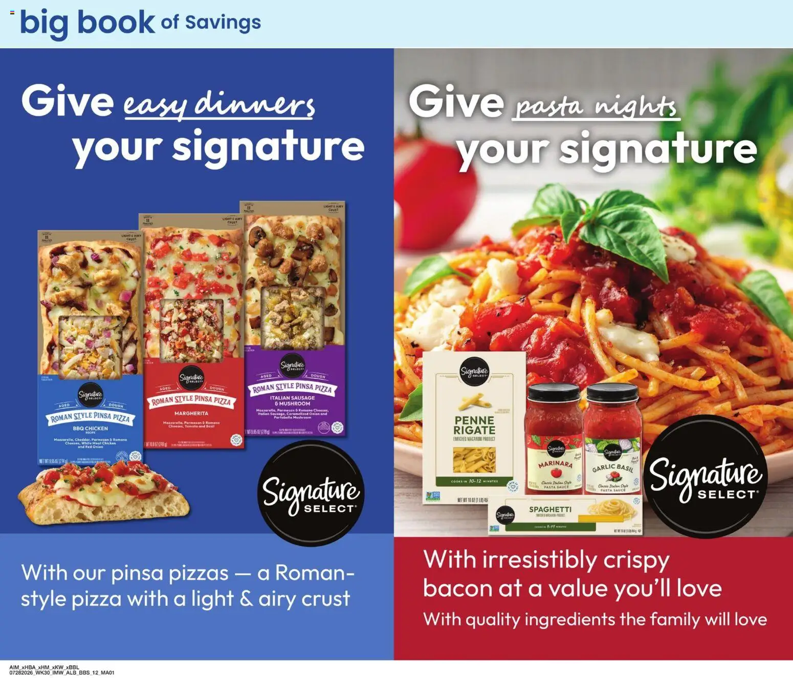 Albertsons Big Book of Savings - valid from 07/28/2026 | Page: 12 | Products: Pasta, Sauce, Sausage, Onion