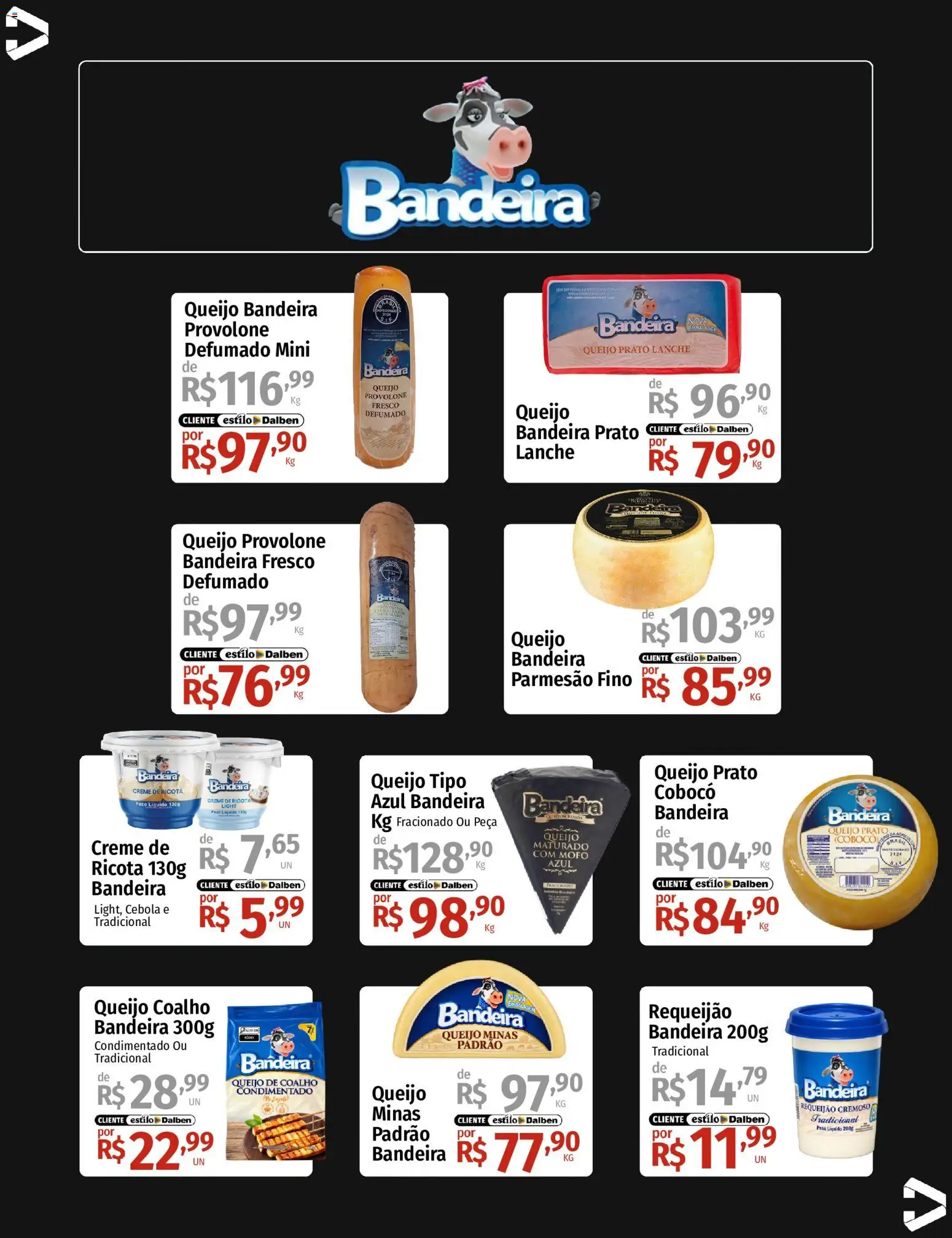 Supermercado Dalben Folheto - válido de 21/09/2026 | Página: 19 | Produtos: Provolone, Parmesão, Ricota, Creme