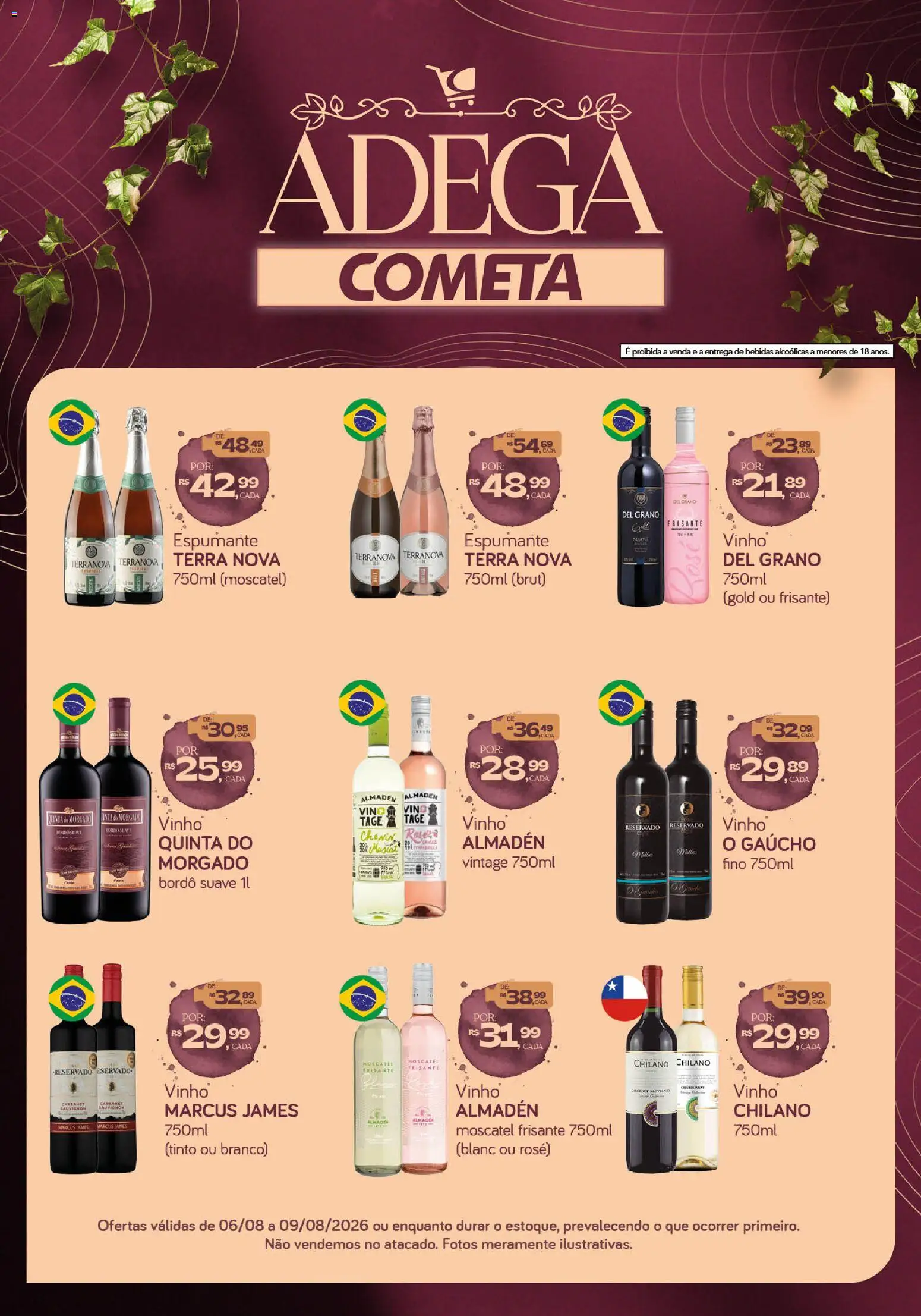Cometa Supermercados Folheto - válido de 06/08/2026 | Página: 1 | Produtos: Espumante, Bebidas, Vinho