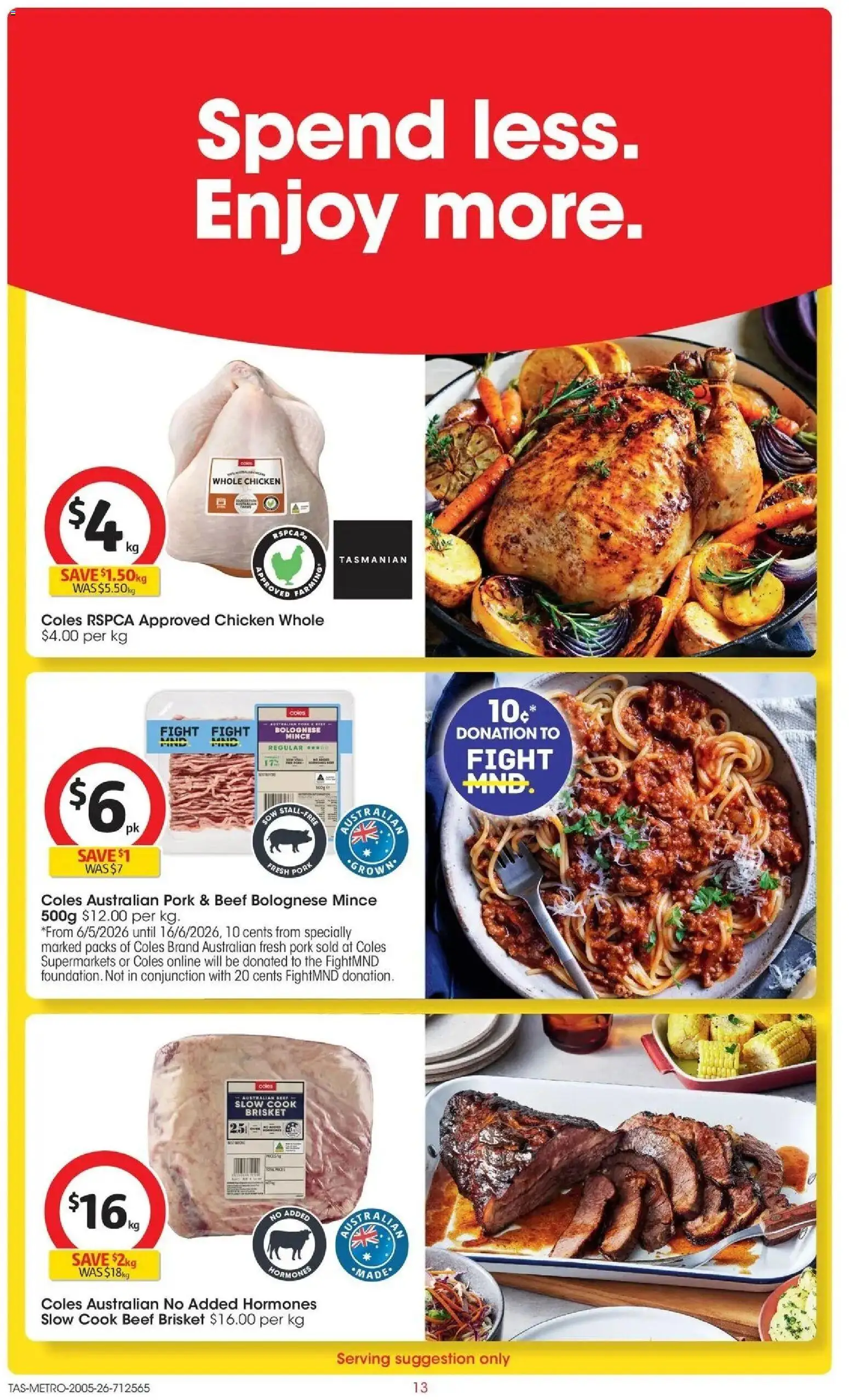 Coles catalogue - valid from 19.05.2026 | Page: 13 | Products: Chicken, Pork, Beef