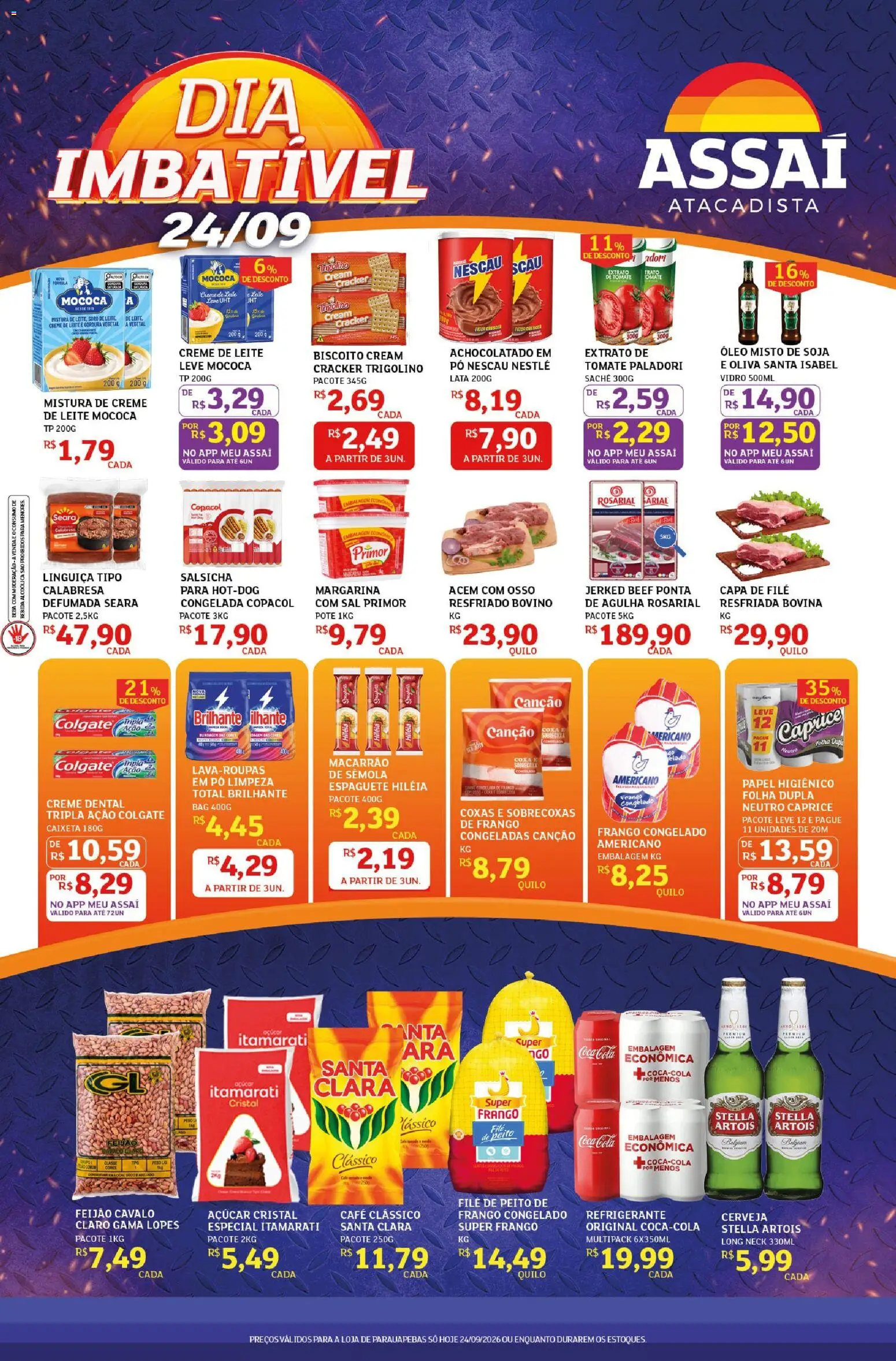 Assaí Atacadista Folheto - válido de 24/09/2026 | Página: 1 | Produtos: Pó, Leite, Bebida, Açúcar cristal