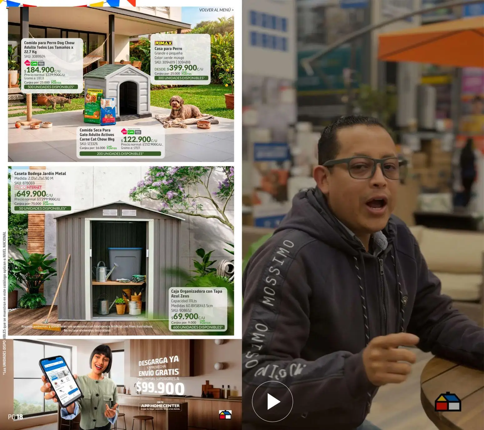 Homecenter revista - valida desde el 28/07/2026 | Página: 10 | Productos: Carne, Caja organizadora, Caja, Tapa