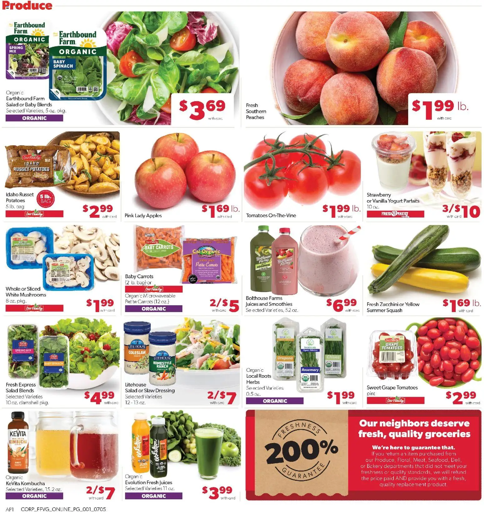 Family Fare Weekly Ad - MI - valid from 07/05/2026 | Page: 5 | Products: Squash, Spinach, Tomatoes, Potatoes
