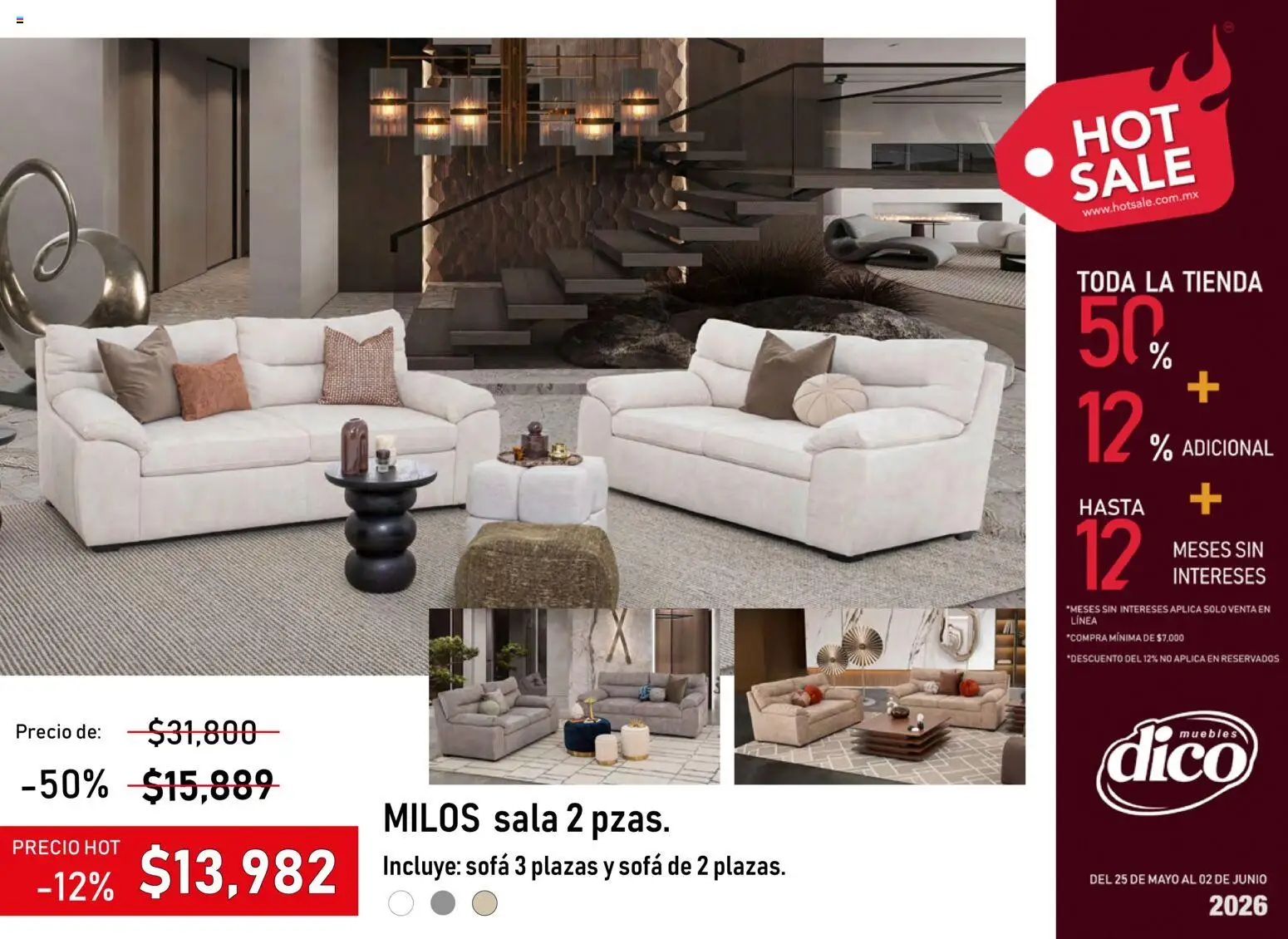 Nuevas ofertas de Muebles Dico válidas en toda la República Mexicana desde el 25.05.2026. ¡Encuentra las mejores ofertas en Muebles Dico - Hot Sale 2026 | Pacifico! | Página: 53
