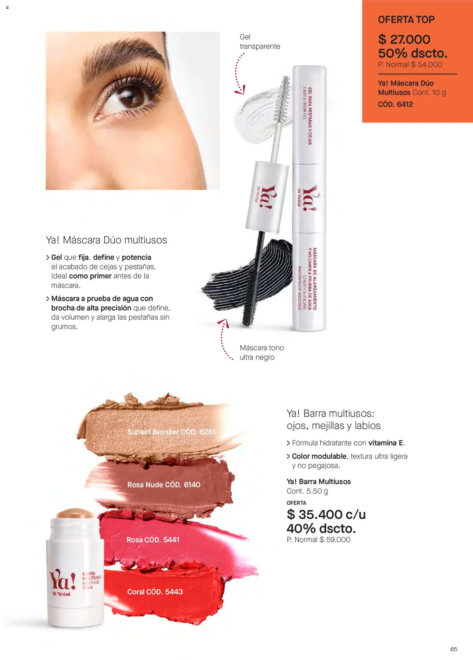 Yanbal revista - valida desde el 20/06/2026 | Página: 65 | Productos: Agua, Brocha, Top, Máscara