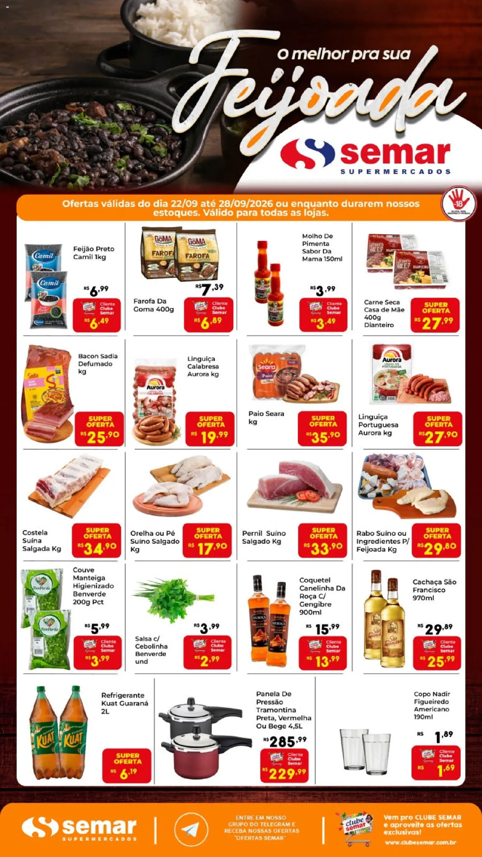Semar Supermercado Folheto - válido de 22/09/2026 | Página: 1 | Produtos: Guaraná, Linguiça, Pernil, Refrigerante