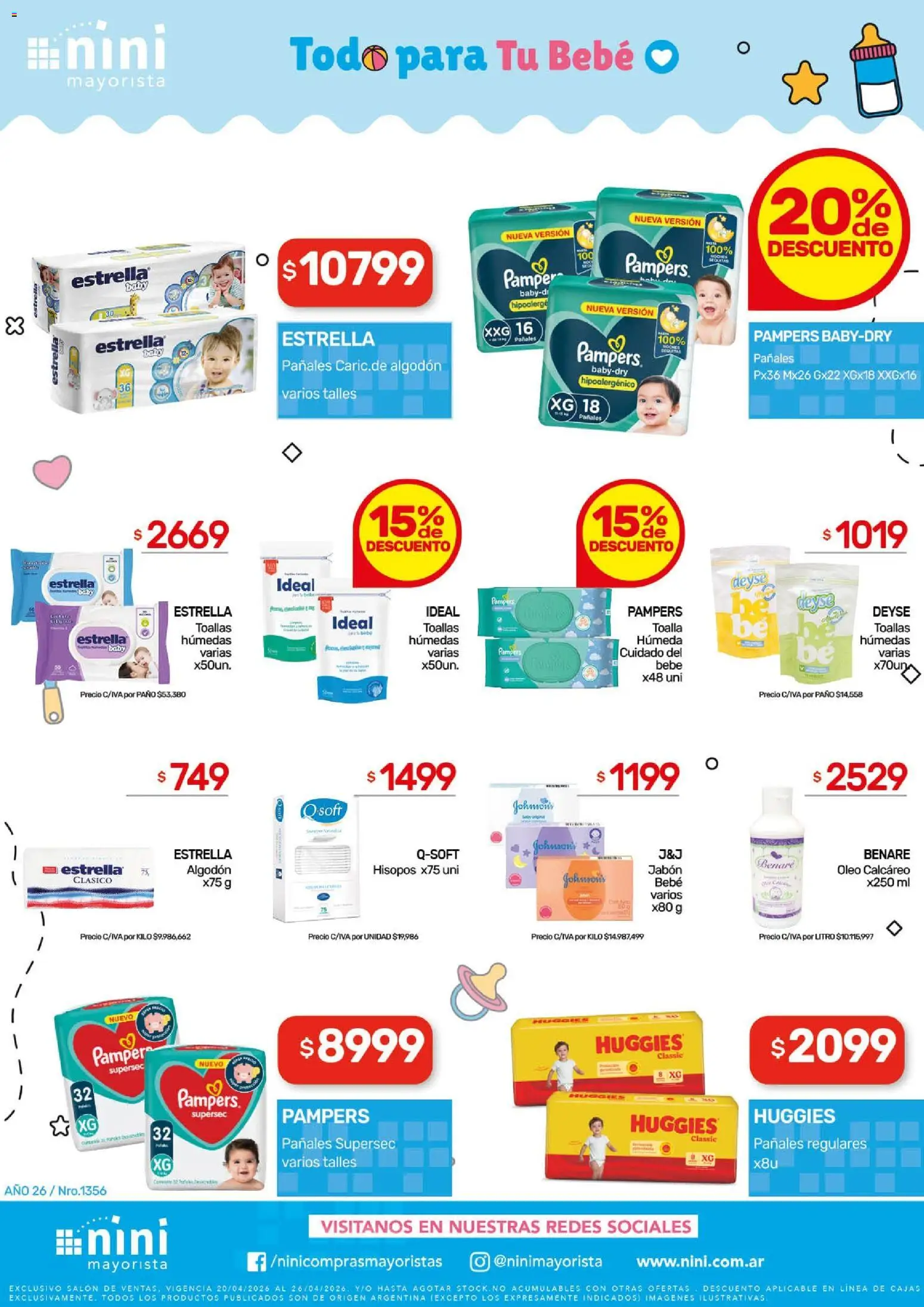 NINI Mayorista ofertas │ válido desde el 20.04.2026 | Página: 5 | Productos: Algodón, Toallas, Jabón, Huevo