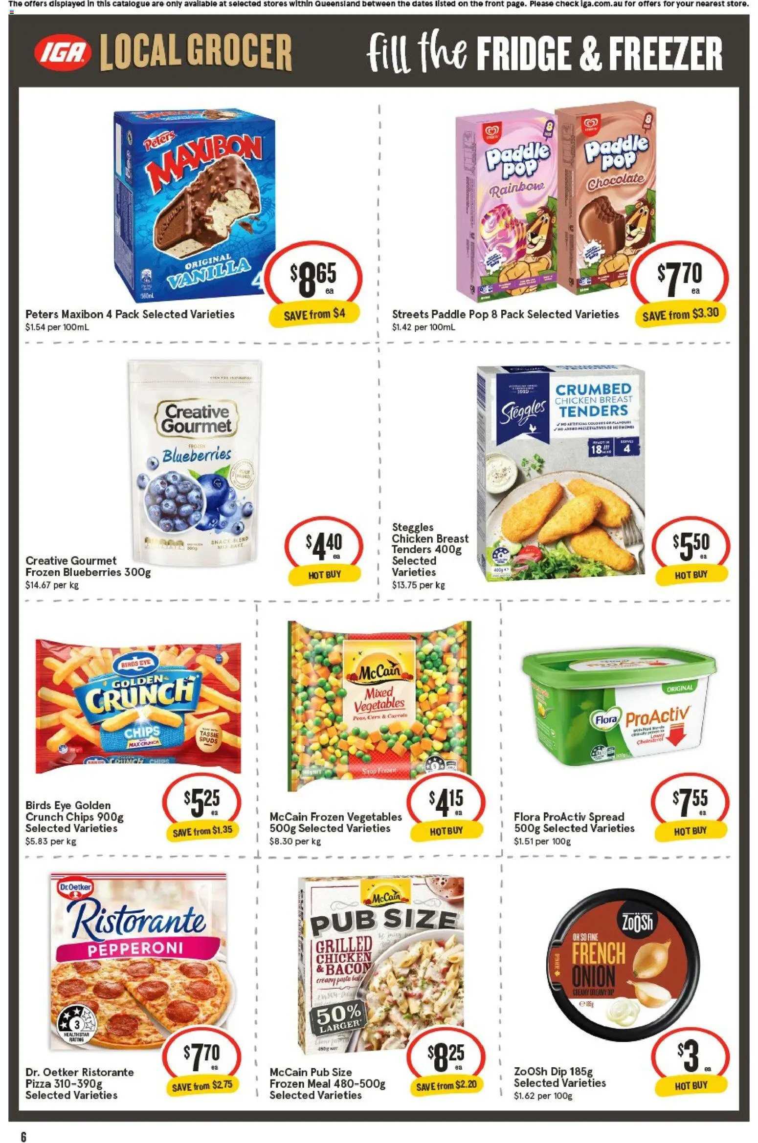 IGA catalogue - valid from 01/07/2026 | Page: 7 | Products: Bacon, Chicken, Chips, Freezer