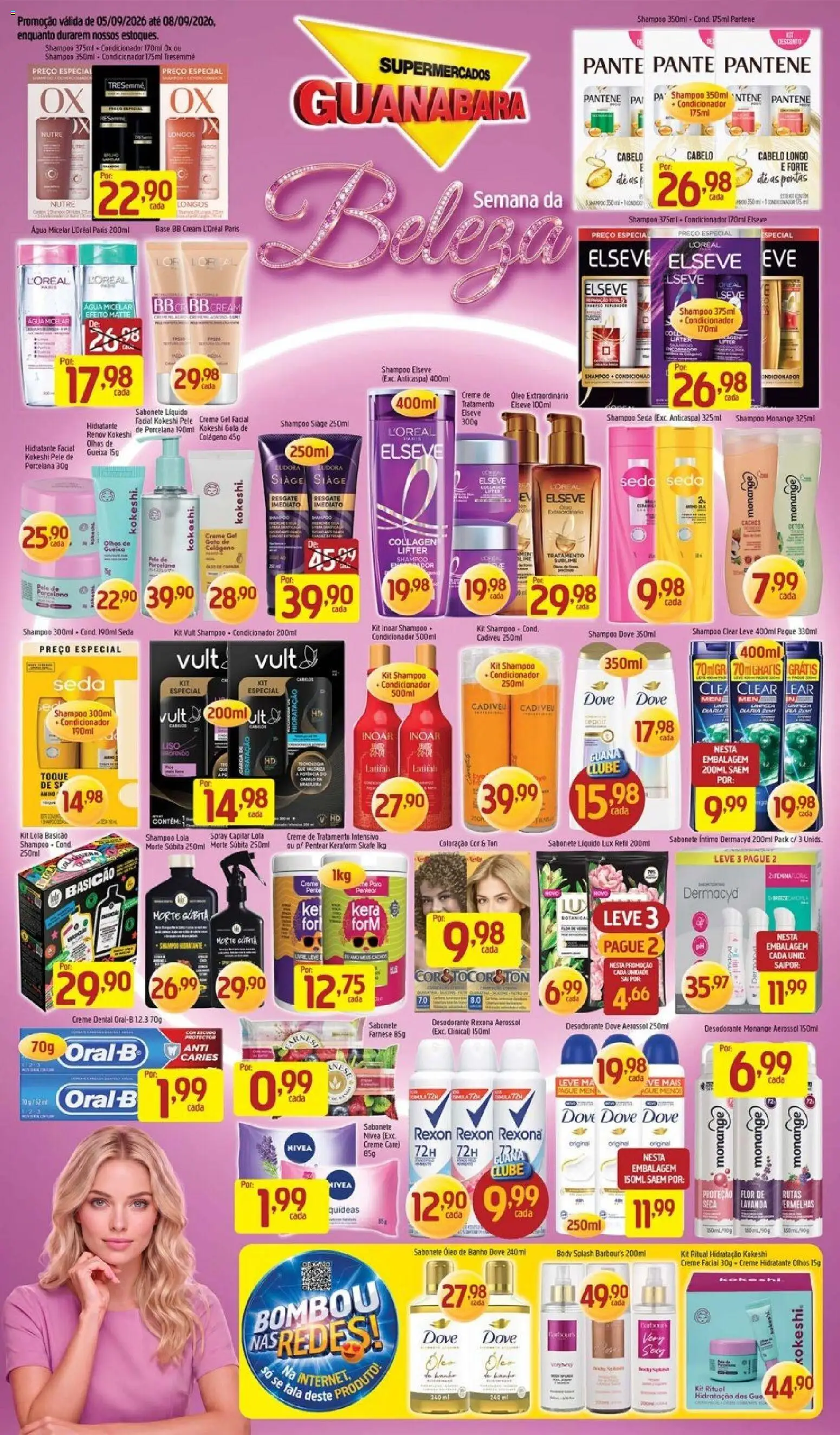 Supermercados Guanabara Folheto - válido de 05/09/2026 | Página: 12 | Produtos: Creme facial, Colágeno, Creme hidratante, Creme dental