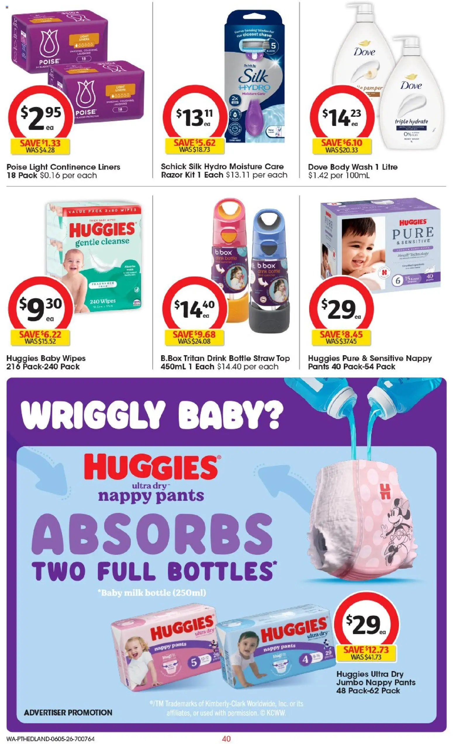 Coles catalogue - valid from 06.05.2026 | Page: 40 | Products: Light, Milk, Razor, Pants