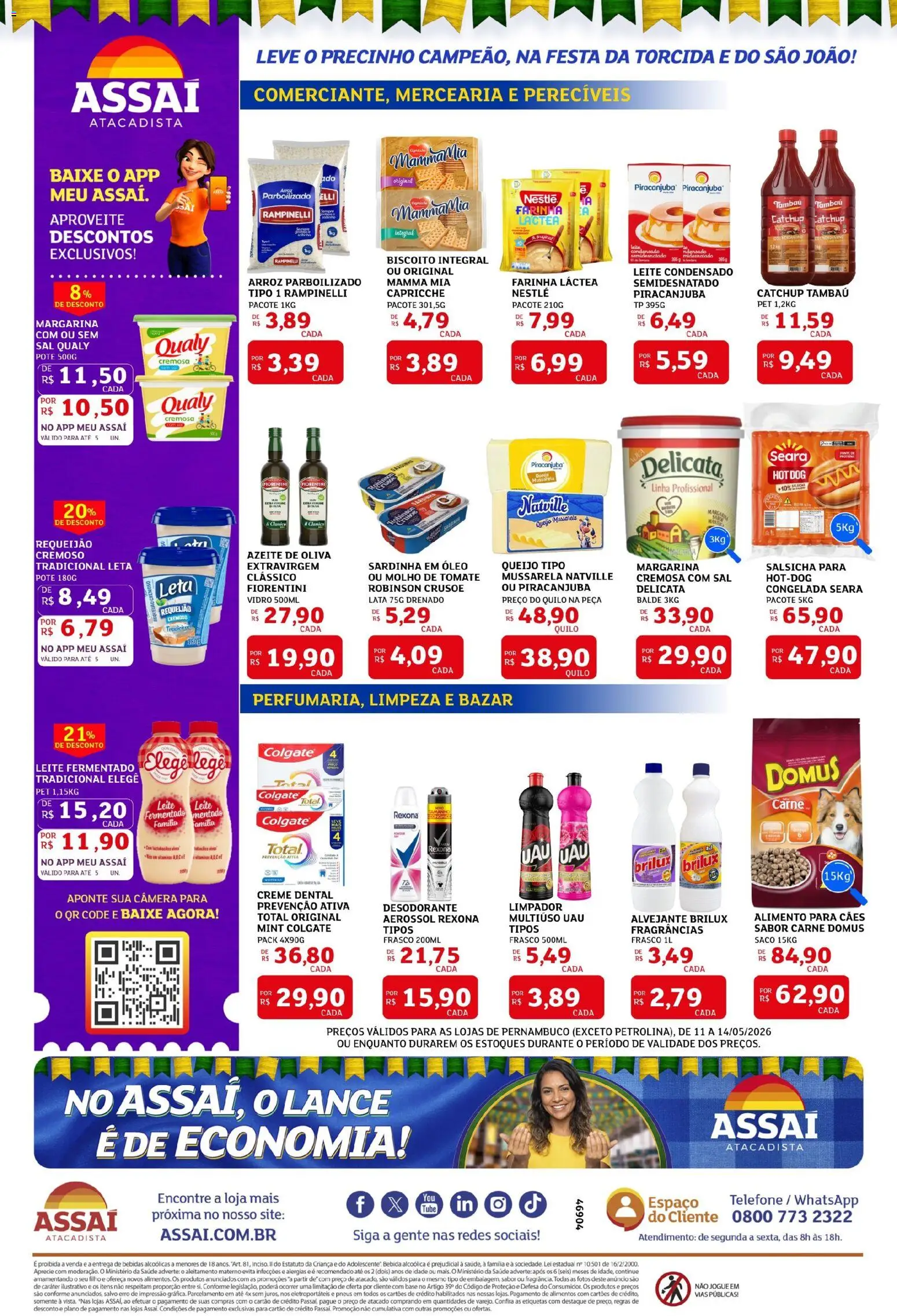 Assaí Atacadista Folheto - válido de 11.05.2026 | Página: 2 | Produtos: Salsicha, Arroz, Rexona, Telefone