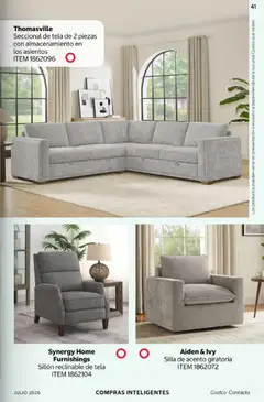 Vista previa de Synergy Home Furnishings Sillón reclinable de tela, Sillón reclinable de tela, nuevo folleto de la tienda, válido en México a partir del 01/07/2026 | Página: 41
