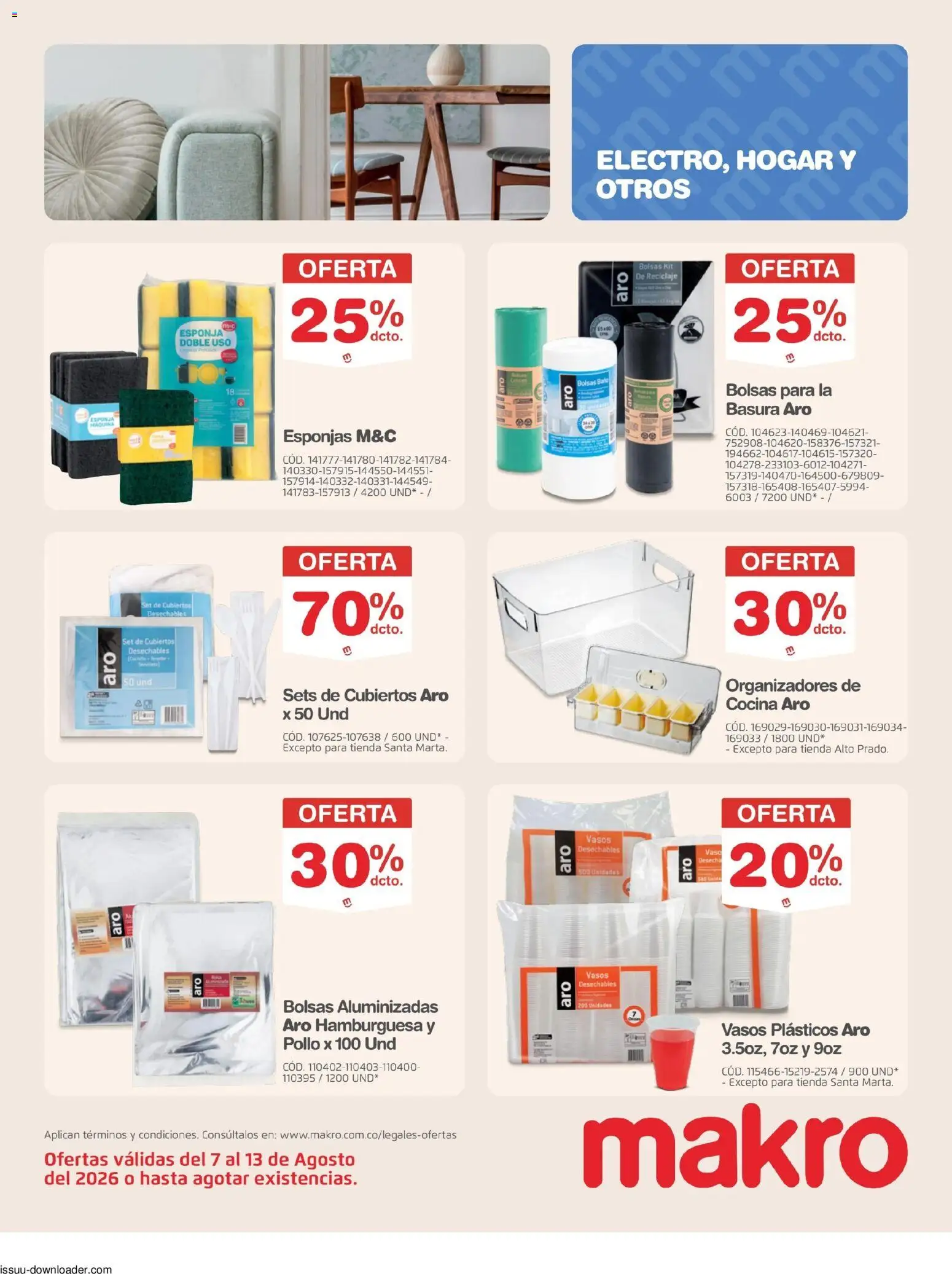 Makro revista - valida desde el 07/08/2026 | Página: 23 | Productos: Pollo, Esponjas, Cocina, Hamburguesa