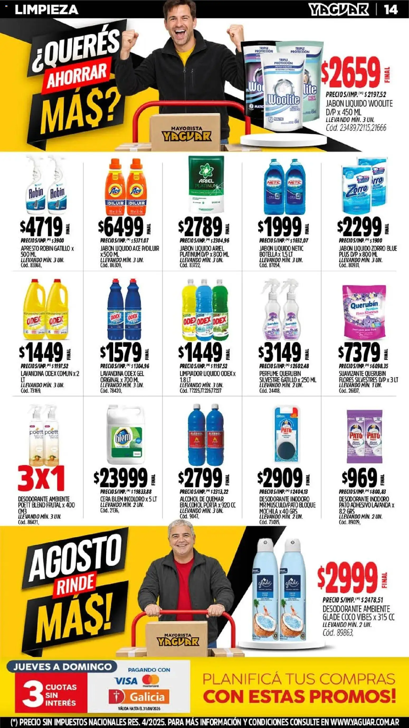 Yaguar - Oferta Semanal Córdoba │ válido desde el 17/07/2026 | Página: 15 | Productos: Lavandina, Inodoro, Perfume, Jabón líquido