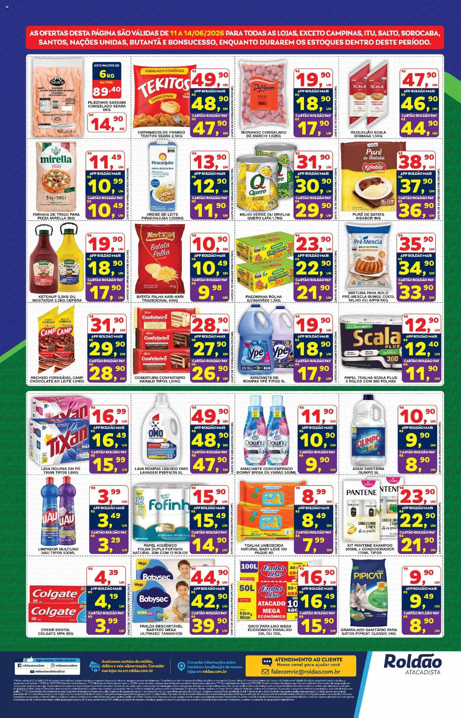 Roldão Folheto - válido de 11.06.2026 | Página: 4 | Produtos: Saco para lixo, Limpador multiuso, Leite, Bolo