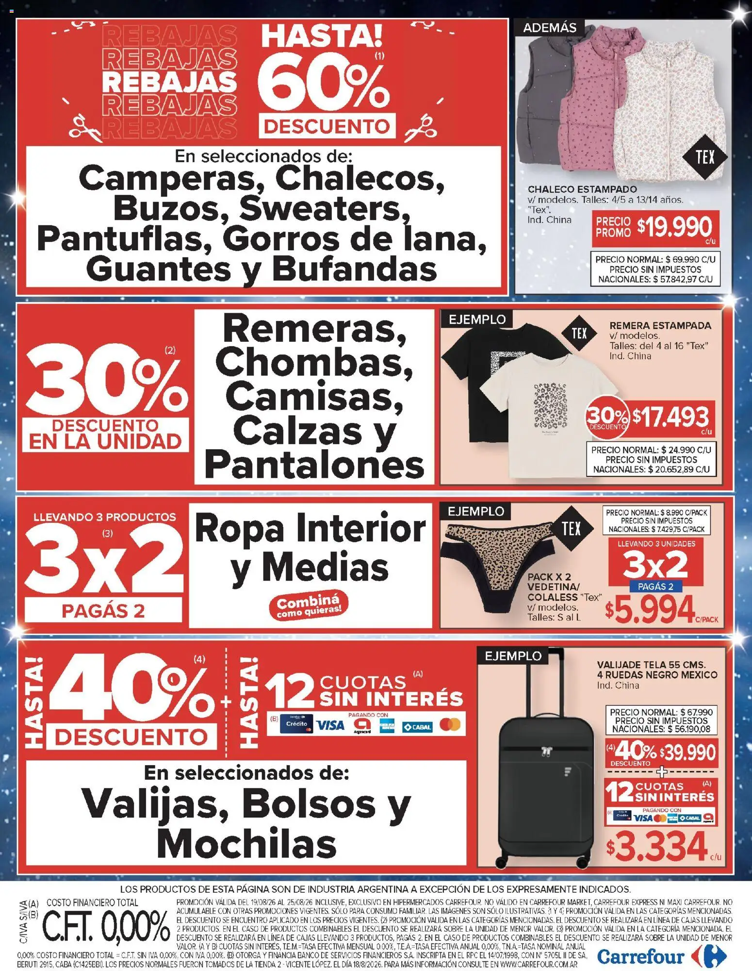 Carrefour ofertas │ válido desde el 19/08/2026 | Página: 26 | Productos: Calzas, Pantalones, Medias, Guantes