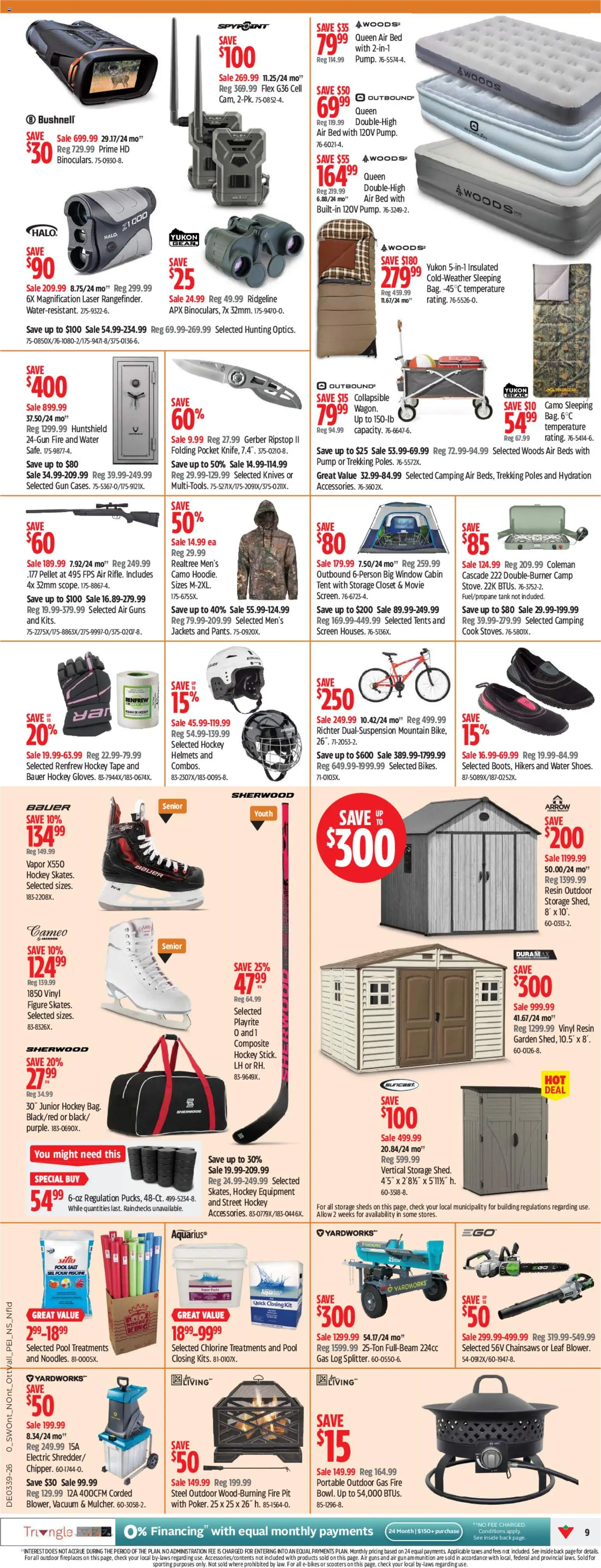 Canadian Tire flyer valid from Sep 24, 2026 | Page: 9 | Products: Water, Bed, Salt, Knives