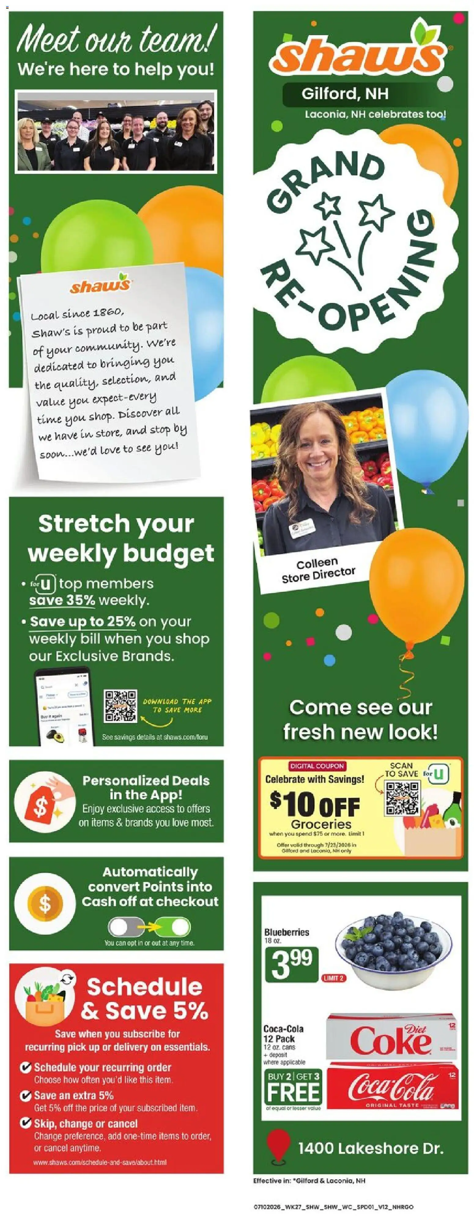 Shaw's Grand Opening - valid from 07/10/2026 | Page: 1 | Products: Blueberries