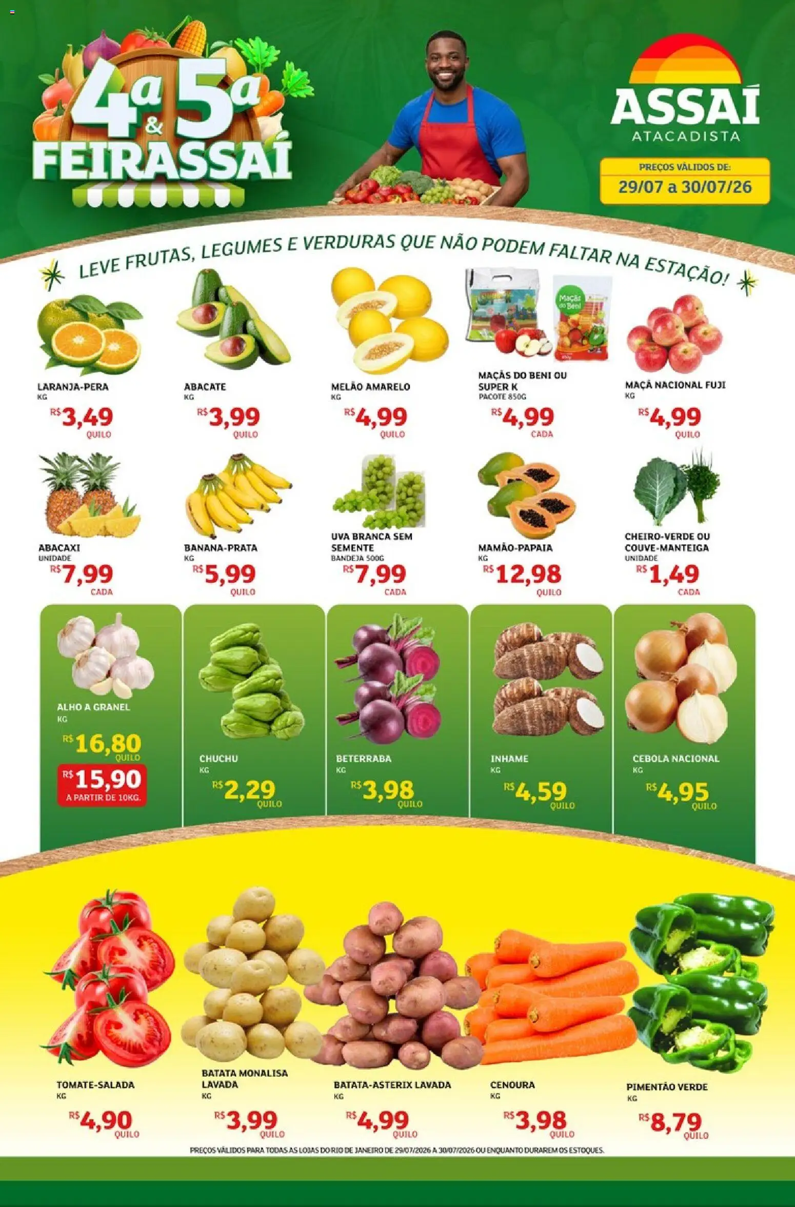 Assaí Atacadista Folheto - válido de 29/07/2026 | Página: 1 | Produtos: Beterraba, Pimentão, Abacaxi, Batata