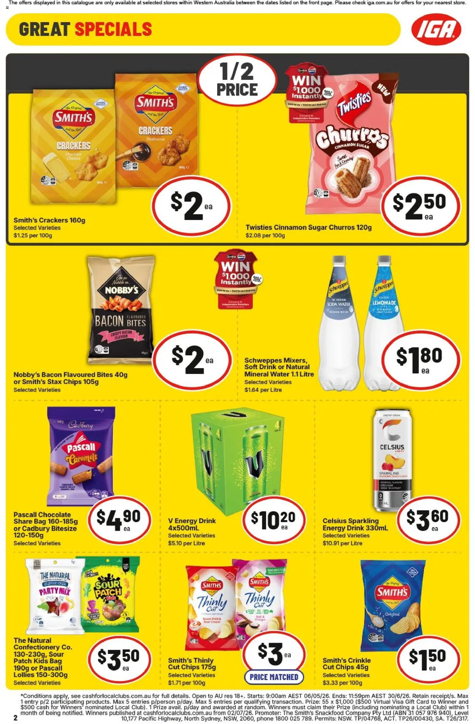 IGA catalogue - valid from 20.05.2026 | Page: 3 | Products: Bacon, Chocolate, Water, Sugar