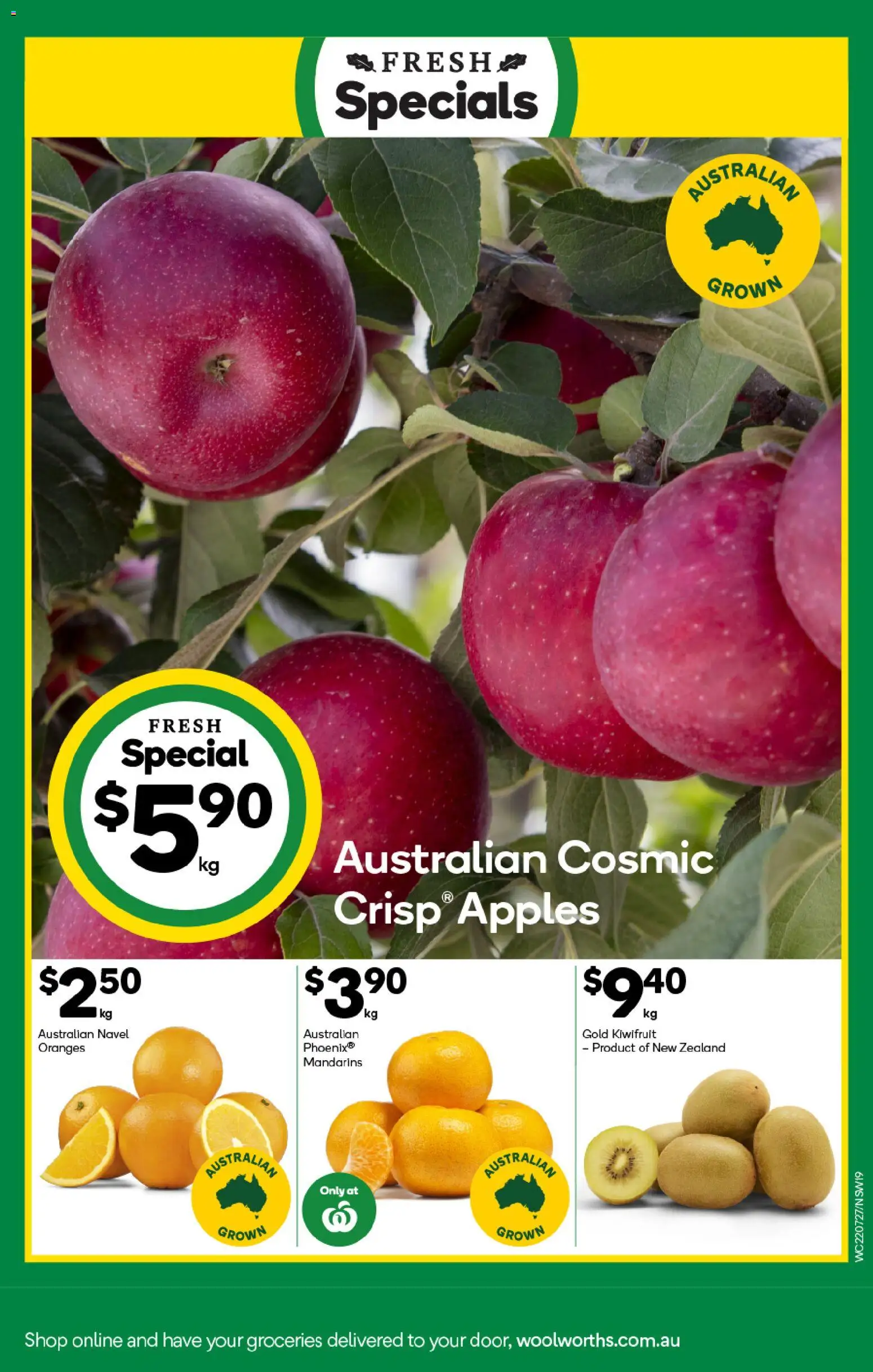 Woolworths catalogue - valid from 22/07/2026 | Page: 19 | Products: Apples, Oranges, Kiwifruit, Mandarins