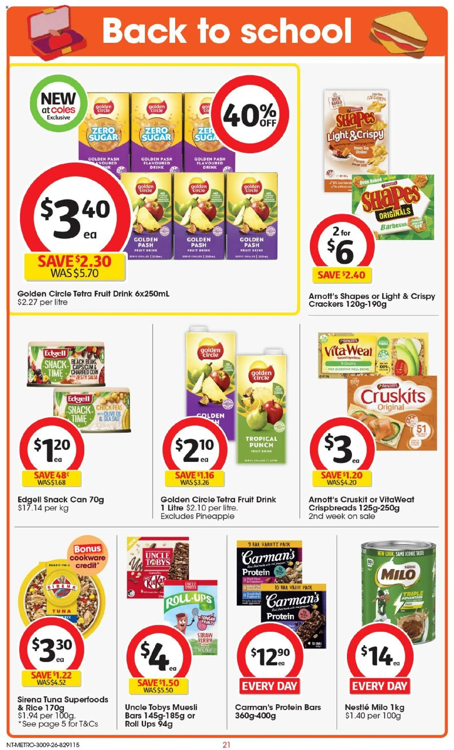 Coles catalogue - valid from 30/09/2026 | Page: 21 | Products: Light, Protein, Oil, Muesli