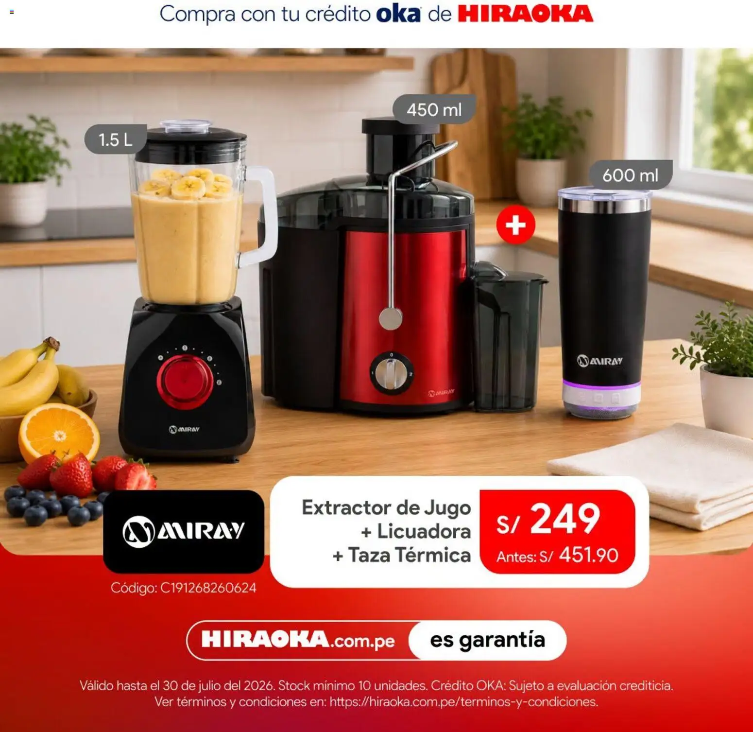 Catálogo Hiraoka válido desde 28/07/2026 | Página: 4 | Productos: Jugo, Licuadora