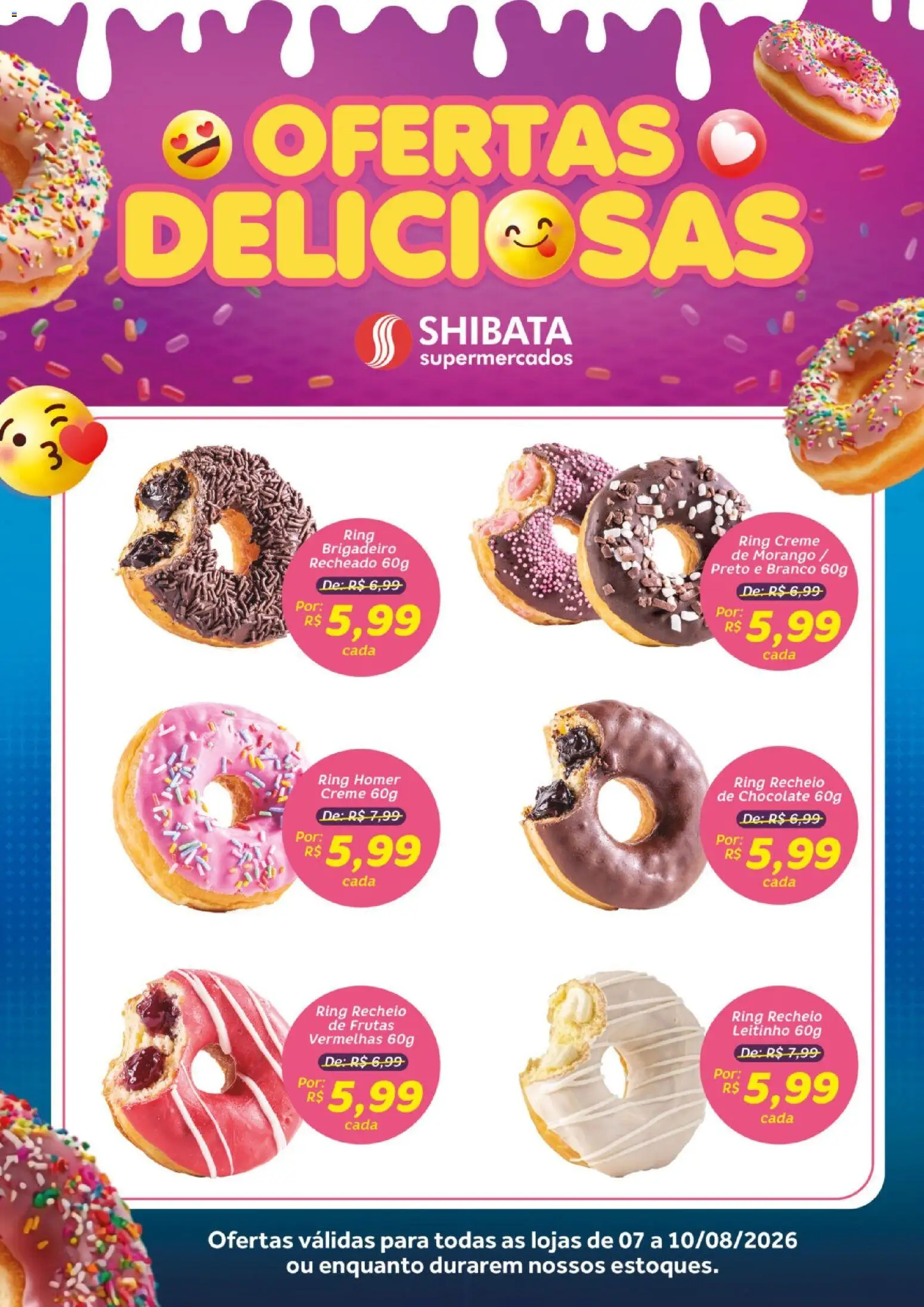 Shibata Folheto - válido de 07/08/2026 | Página: 1 | Produtos: Frutas, Chocolate, Creme