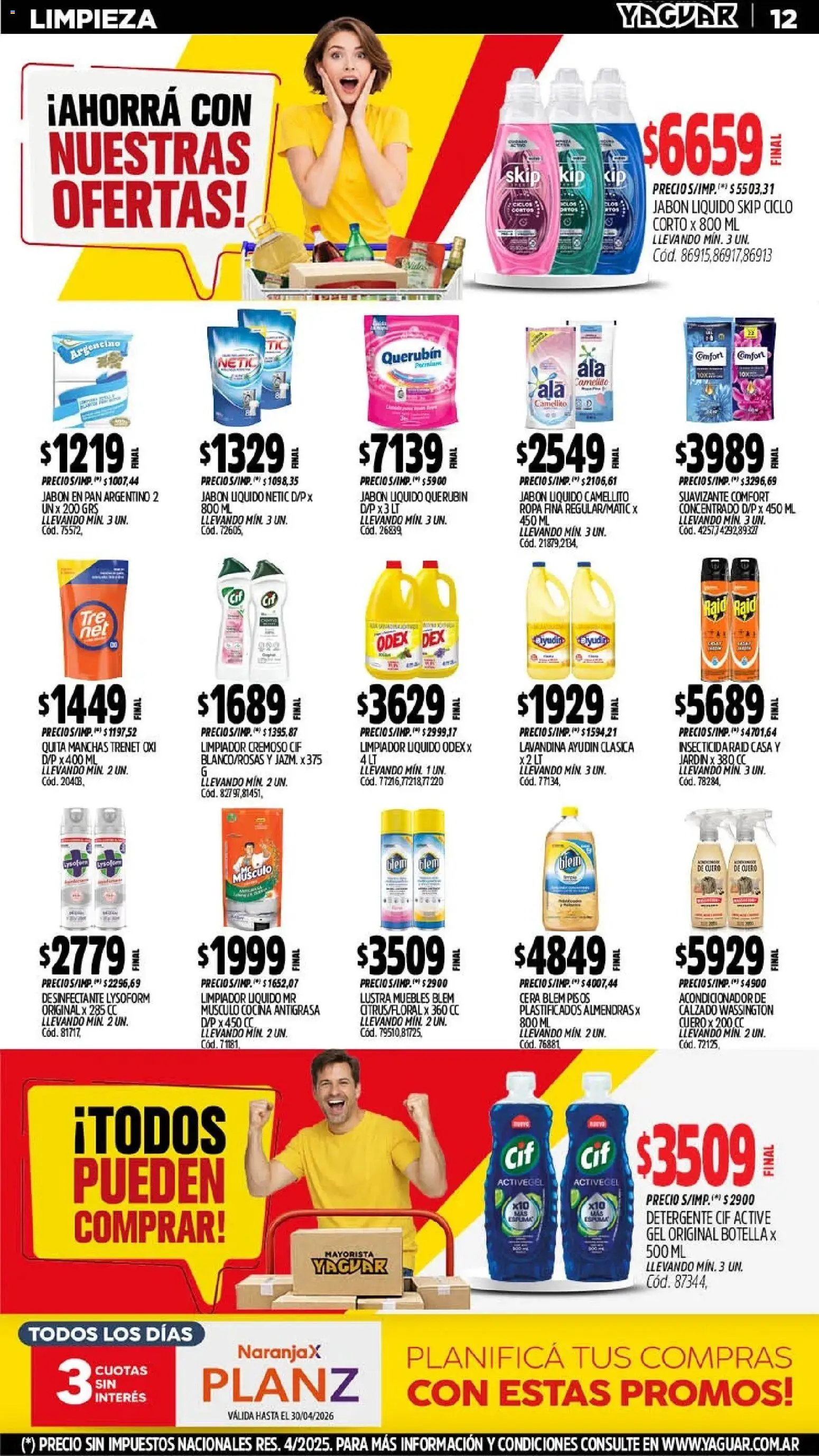 Yaguar - Oferta Semanal General Roca │ válido desde el 11.05.2026 | Página: 12 | Productos: Desinfectante, Botella, Jabón líquido, Ropa