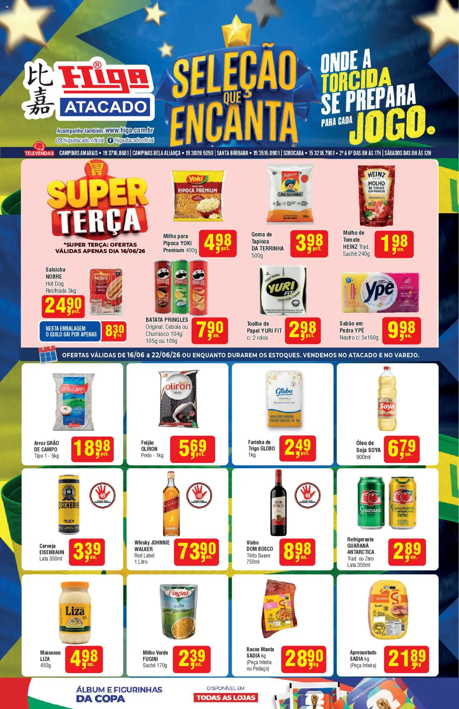 Higa Atacado Folheto - válido de 16.06.2026 | Página: 1 | Produtos: Guaraná, Sabão, Cerveja, Arroz